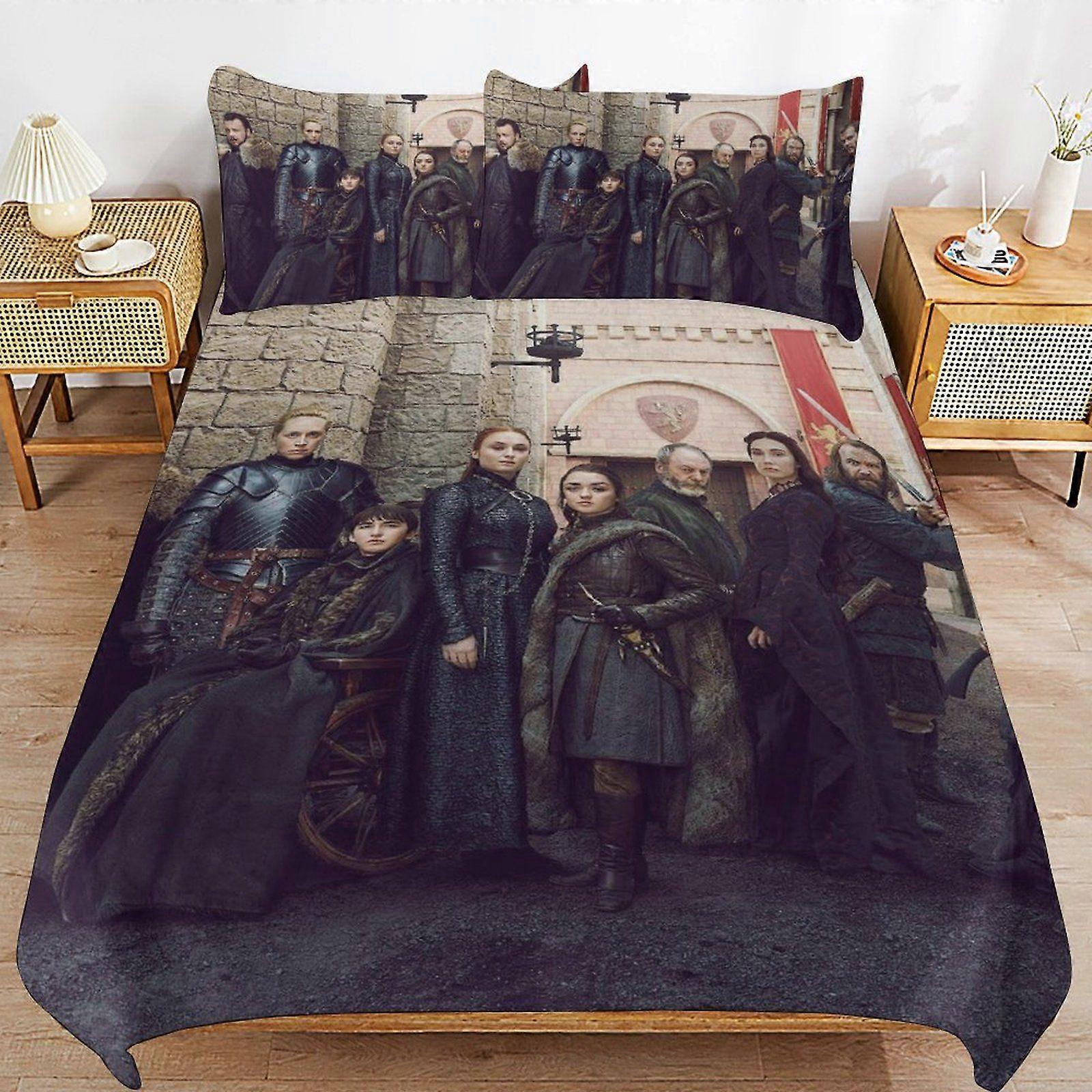 u214 Game of Thrones Breathable Fabric Quality Comfort Easy Clean Secure Zipper Duvet Cover Sets for Sleeping Use n214