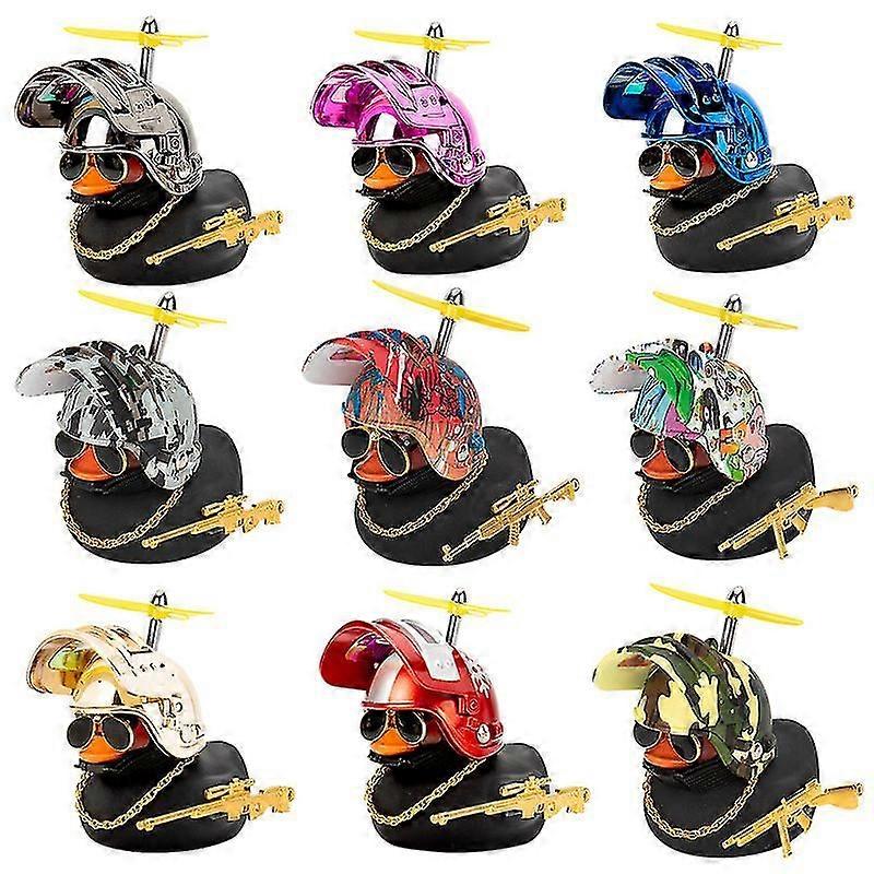 Luminous Standing Duck With Helmet Yellow Airscrew Broken Wind Small Black Duck @BUGU