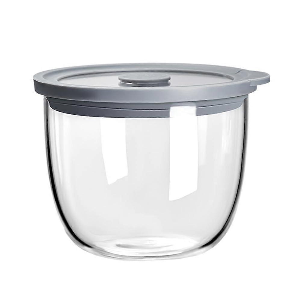 Small Glass Meal Prep Bowls 450ML With Airtight Lids Grey Microwave And Oven Safe