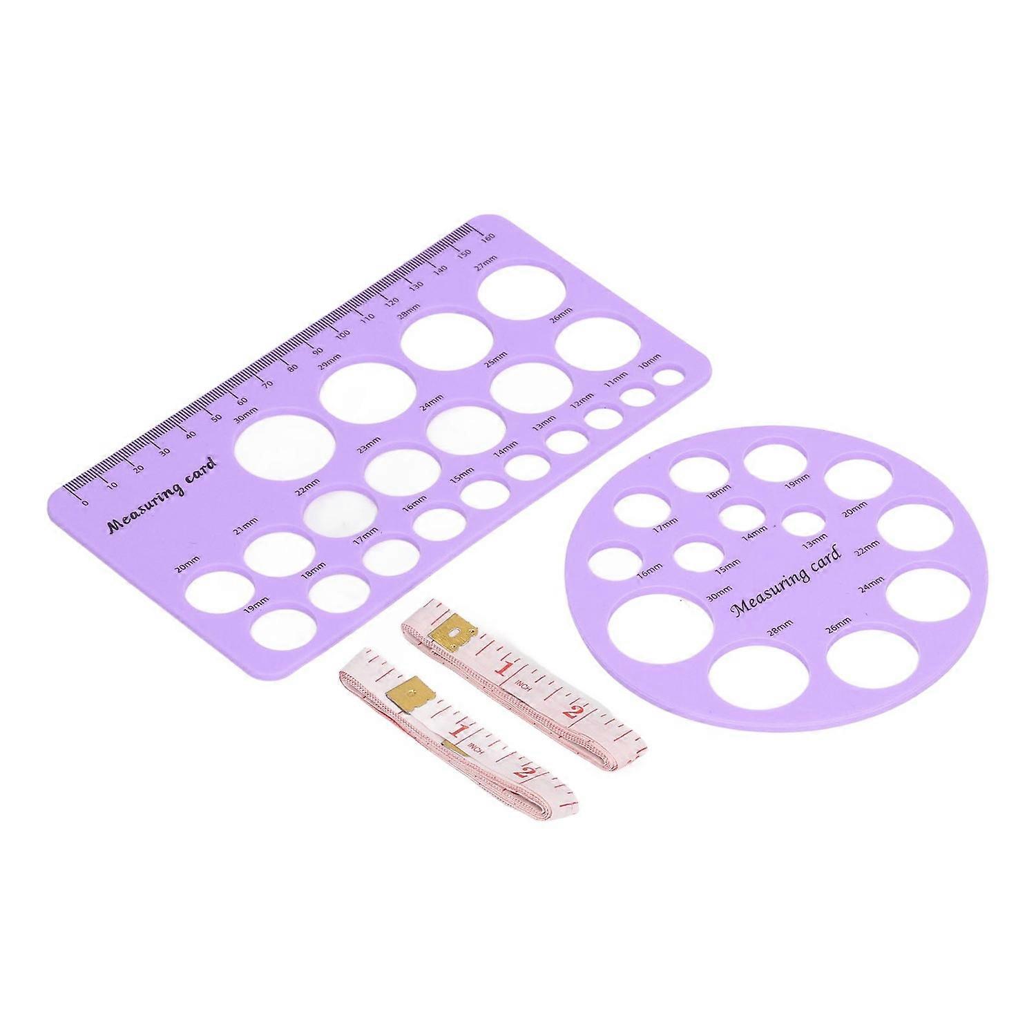 Flange Measurement Tool Sizing Nipple Rulers Set Silicone for Breast Pump Round and Rectangle Purple
