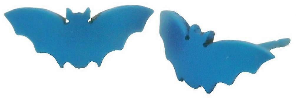 Ti2 Titanium Bat Stud Earrings - Dark Blue