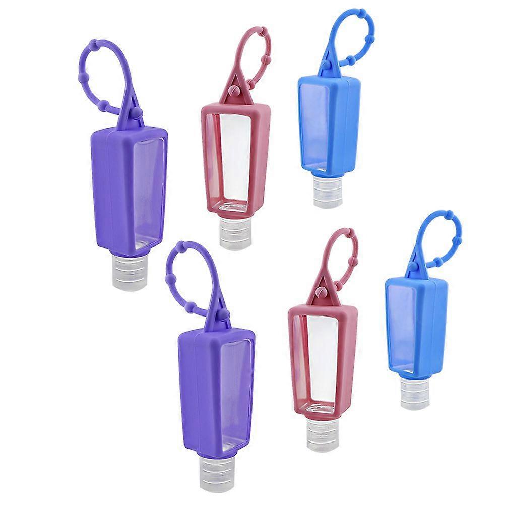 3pcs Wash-free Hand Sanitizer Bottle Refillable Bottle Portable Storage Container Sub Packaging Bottles for Daily Use with 3pcs Bottle Cover (30ml, Ra