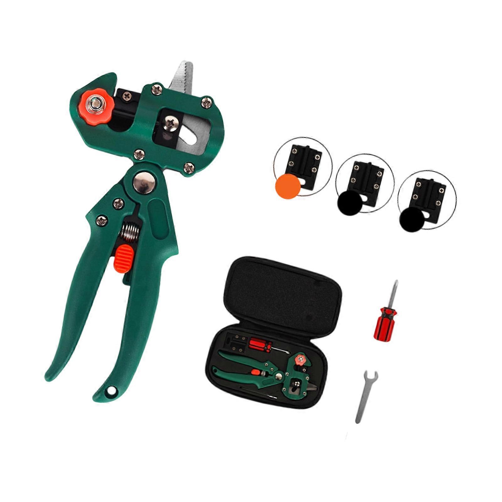 Portable Grafting Scissors Tool Set With Sharpened Stainless Steel Blades Ideal For Budding Branching And Nursery Work  Green