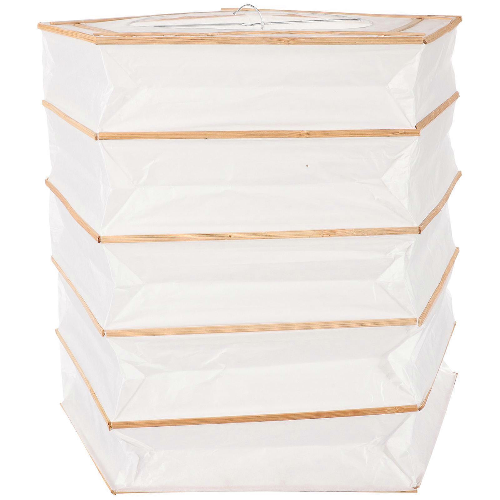 Square Paper Lampshade Ceiling Light Cover for Home Use White Bamboo