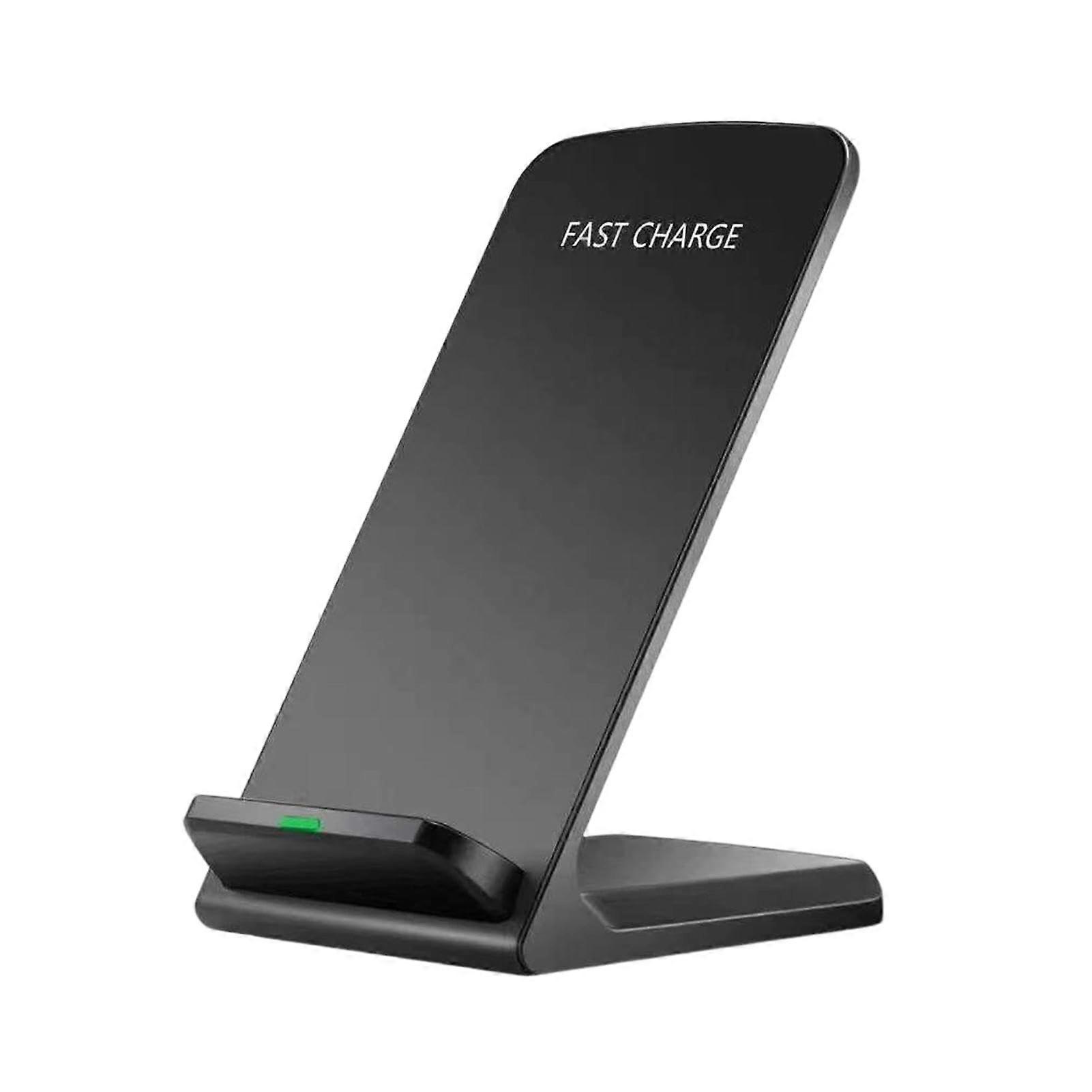 Desk Phone Holder Wireless Charger Stand, 15W Fast Charging Dock with Foldable Design, Compatible with All Smartphones