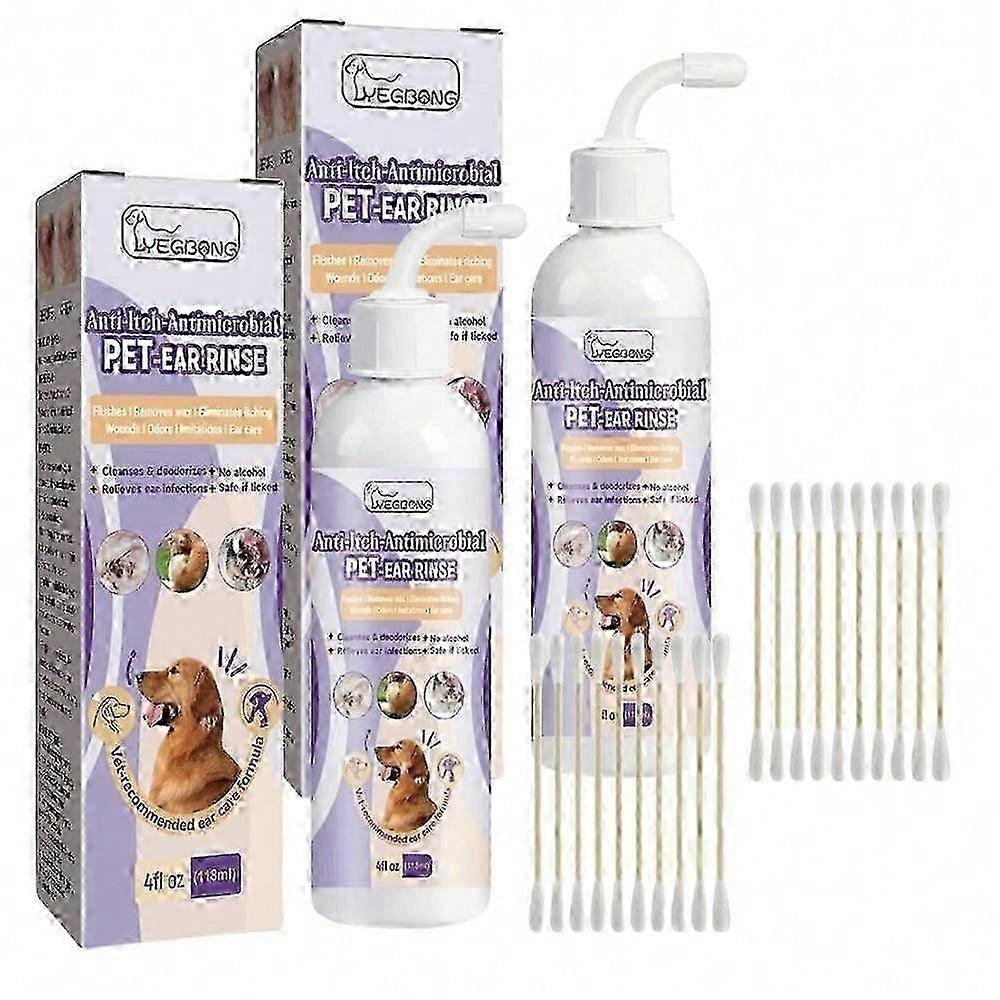 מנקה אוזניים לכלבים, טיפול בדלקות אוזניים לכלבים וחתולים, מסיר ריח אוזניים, מסיר לכלוך שעווה, מרגיע אוזניים דלקתיות ומגרדות 118 מ"ל