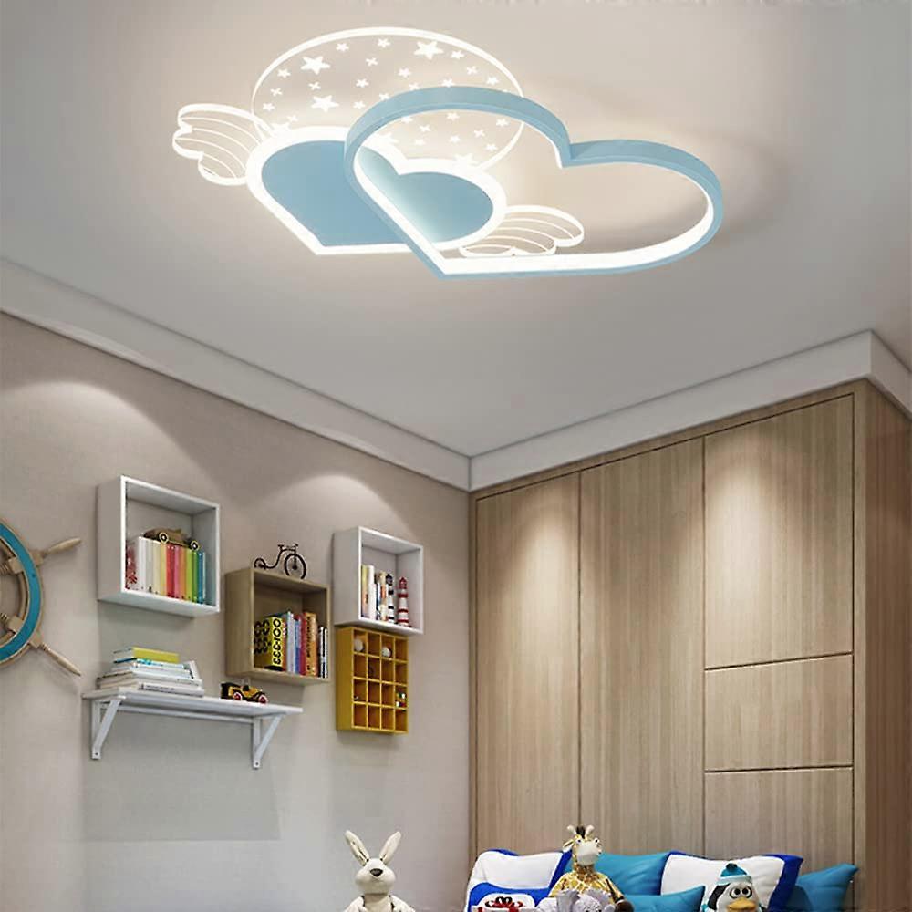 Heart Shaped Ceiling Lights Dimmable LED Chandelier, 30W/38W, Modern Flush Mount, 3Color Change Mode, Nursery Decor