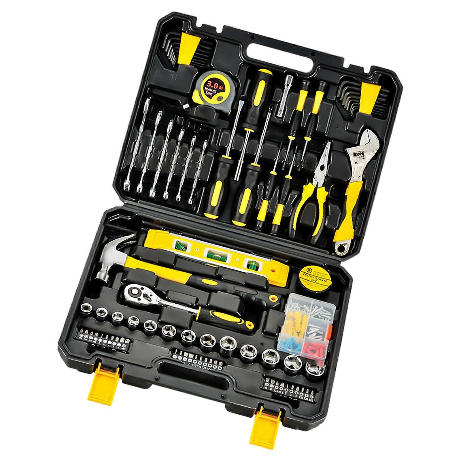 108Pcs Household Hand Tool Set Hardware Basic Tool Combination Package Mixed Tool Set Car Repair Kit Easy to Use Multicolor
