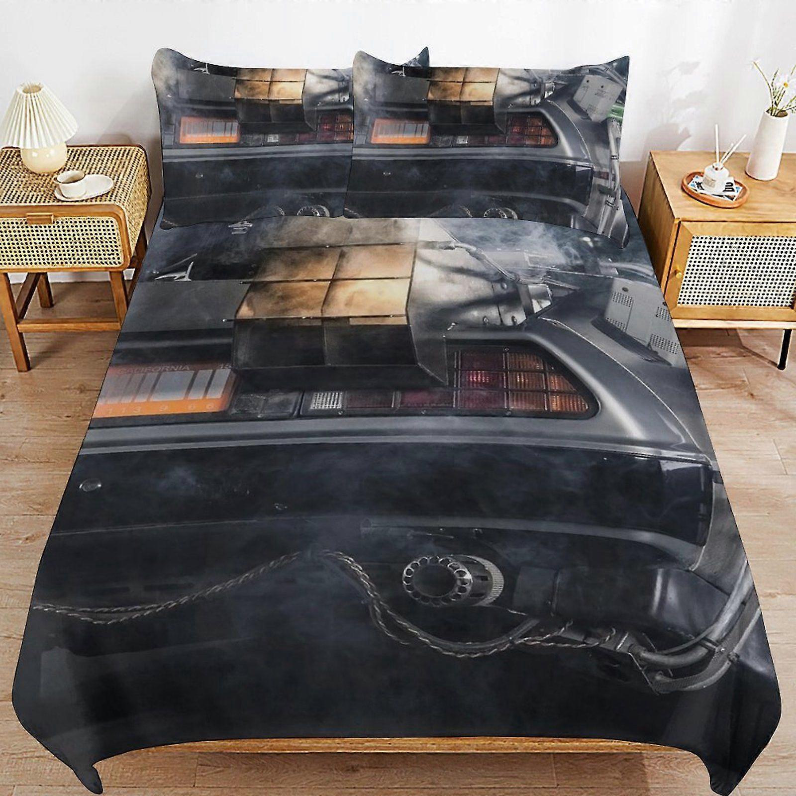 u127 Back To The Future Fabric Composition Sleep Fit Machine Clean Hidden Zipper Duvet Cover Sets Comfortable Kit n127