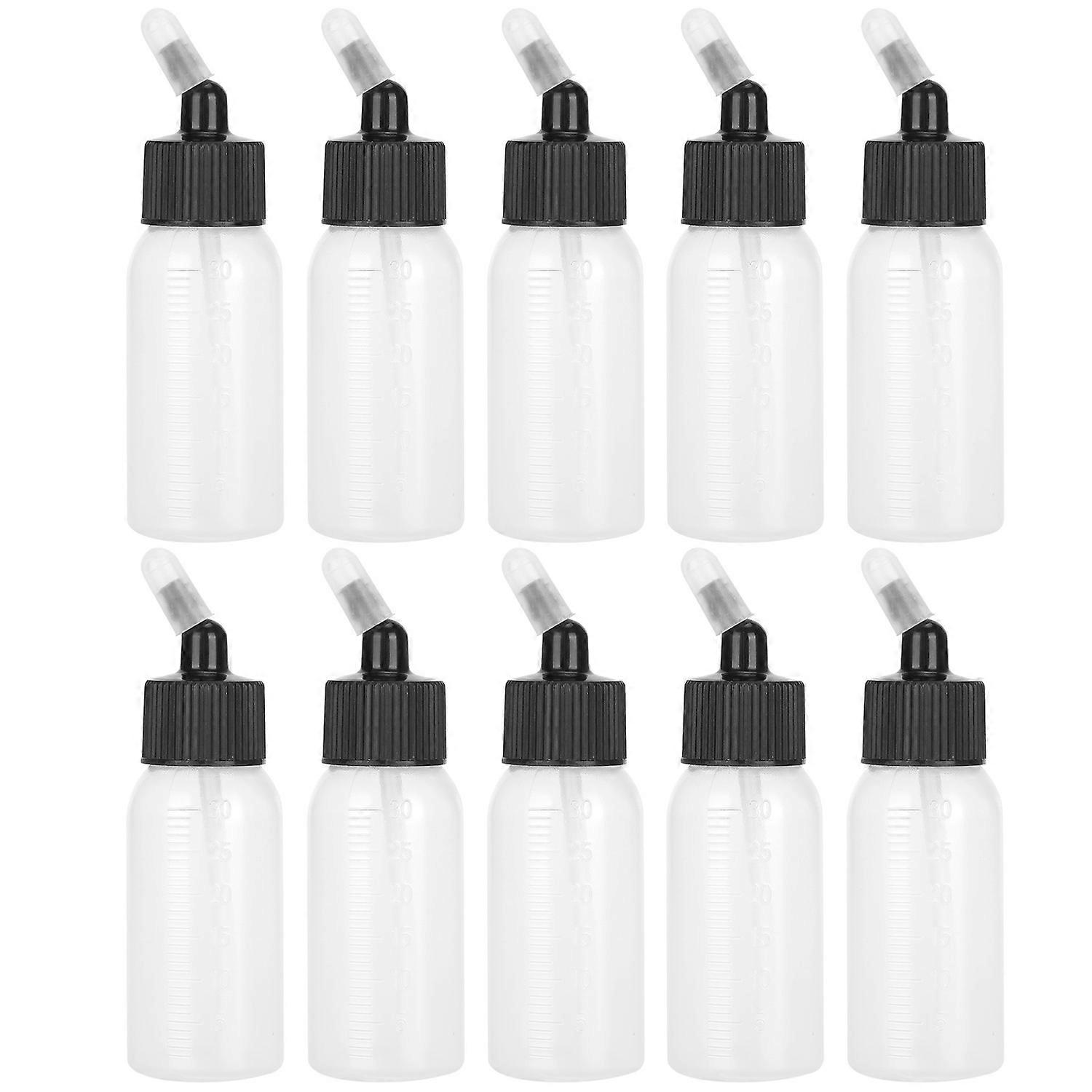 10pcs 30ml Airbrush Bottles Corrosion Resistant Pigment Container for Dual Action Siphon Spray Guns