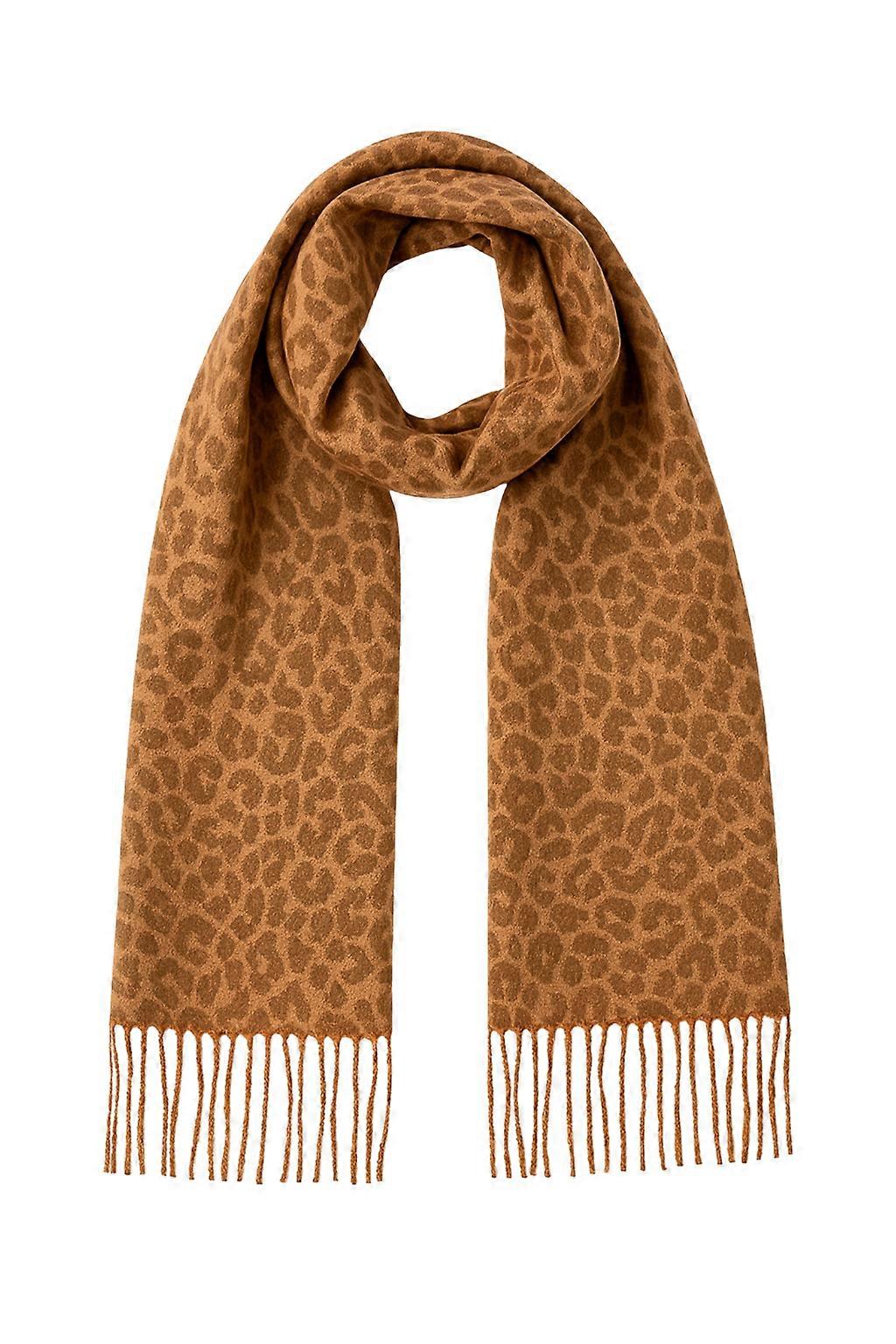 Faera Womens Scarf Leopard Print with Fringe Soft