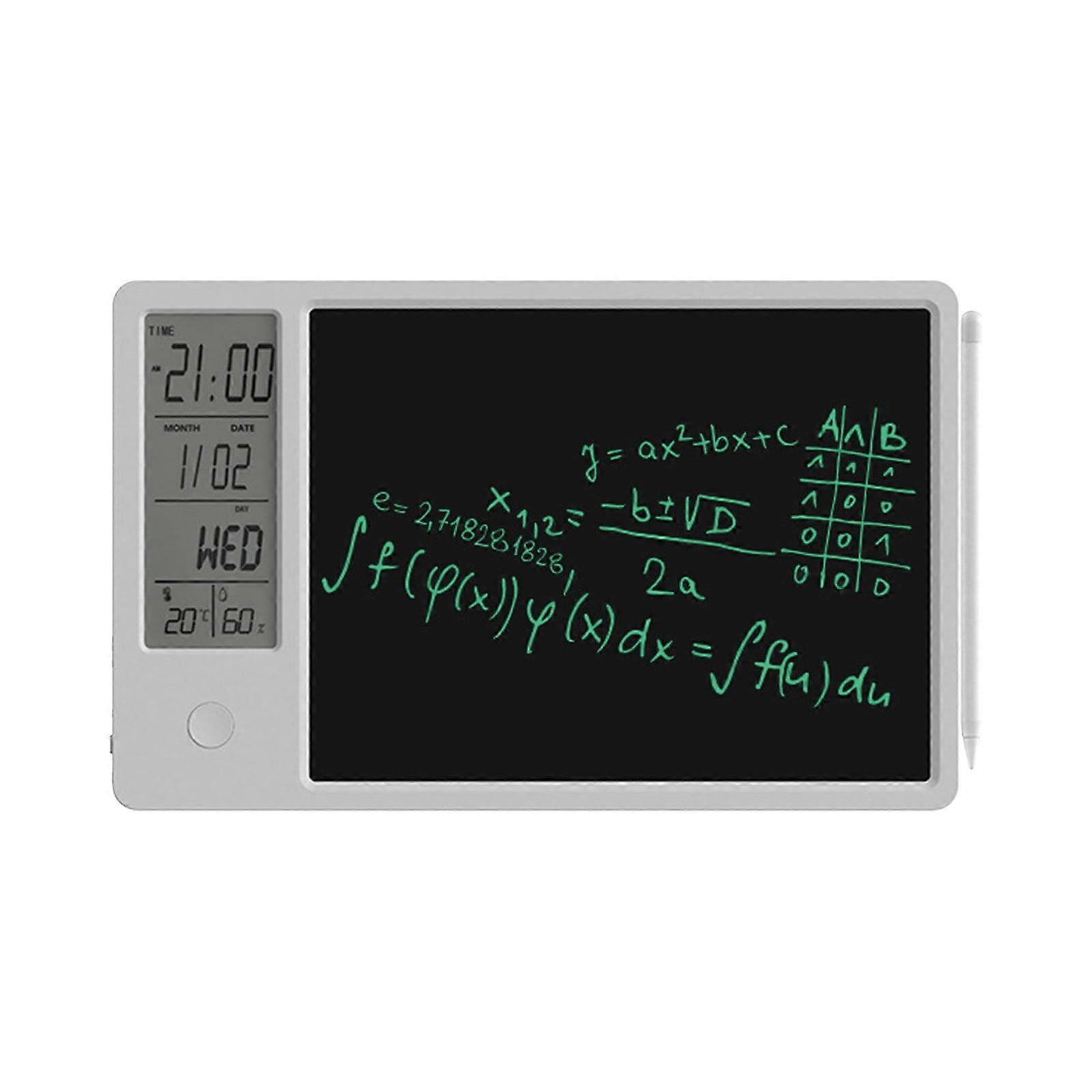 Tarmeek 10inch LCD Writing Tablet with Calendar, Temperature & Humidity, Alarm Clock, Desktop Electronic Memo for Office/Home