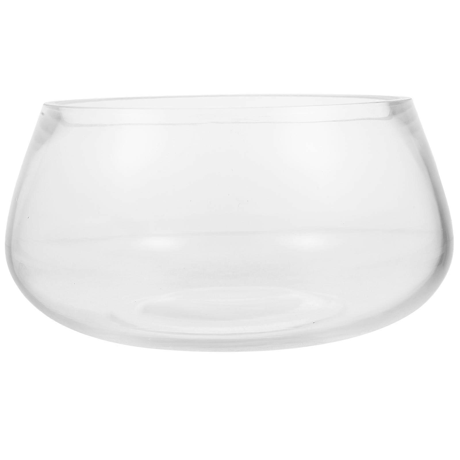 Glass Turtle Bowl for Lab Transparent Round Fish Aquarium Tank