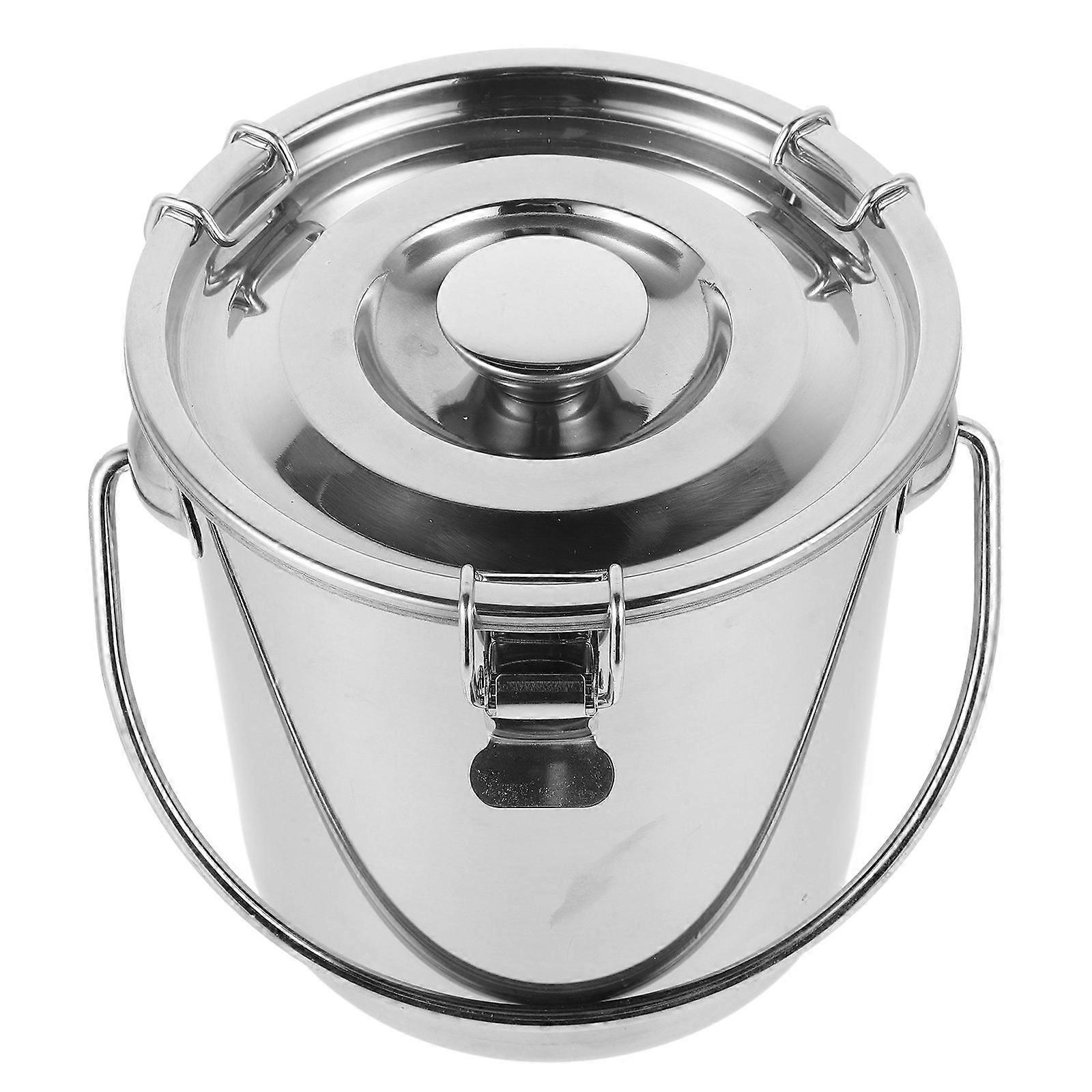 Airtight Metal Bucket With Lid Designed For Outdoor Enthusiasts Ideal For Travel Size 3L 1Set