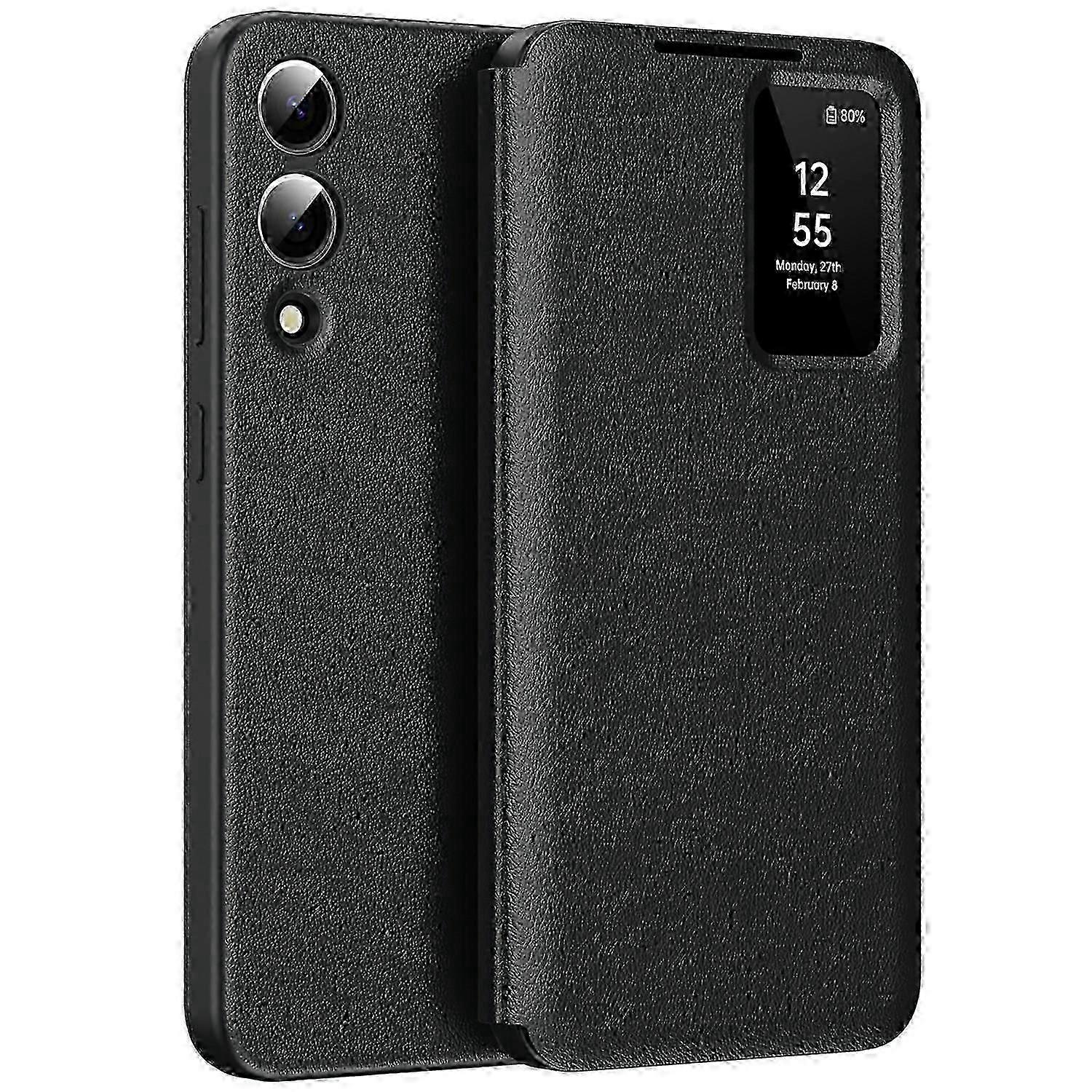 For Samsung Galaxy S25 Edge Case With Card Holder Smart View Window Leather Phone Cover