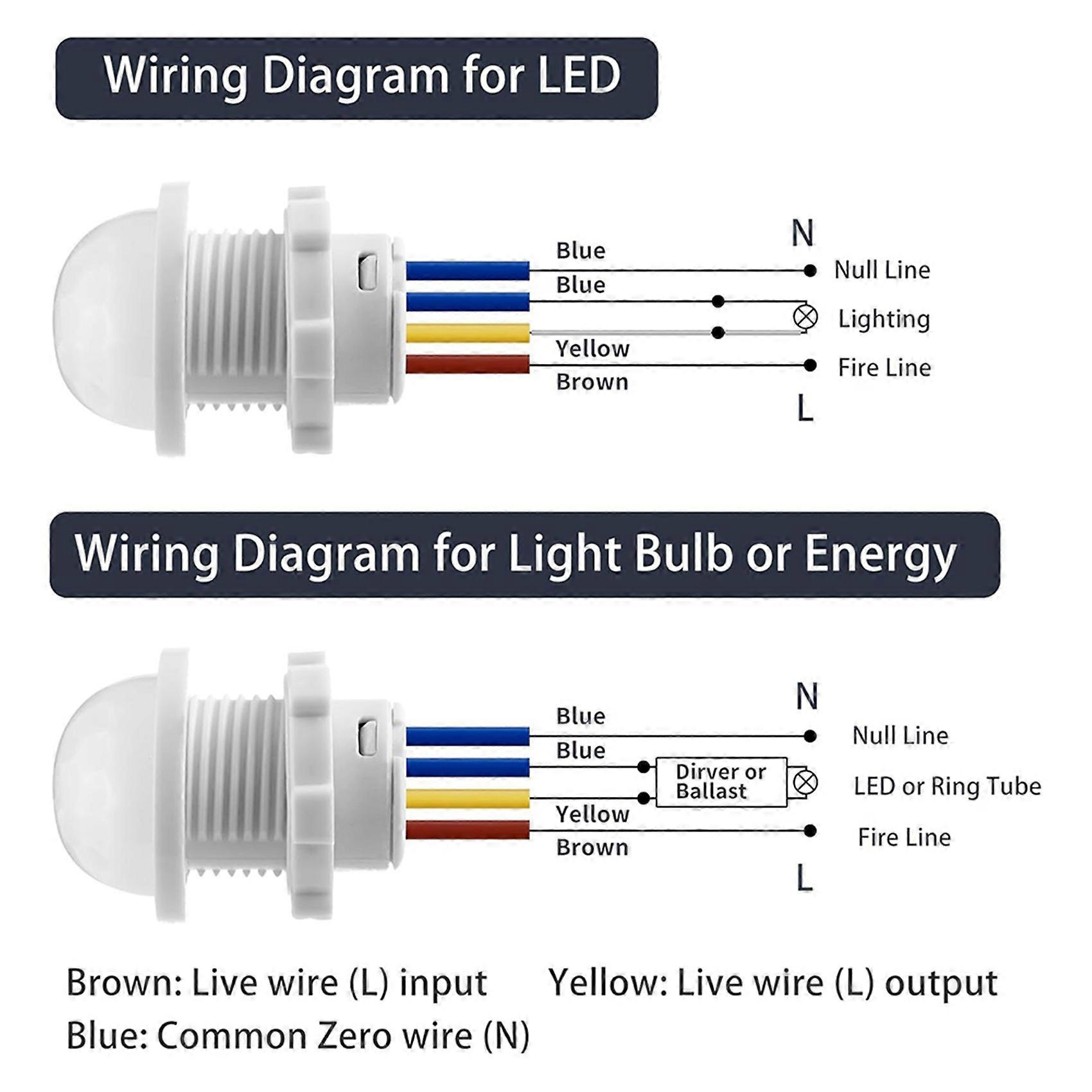 6 Packs Motion Sensor Light Switch, PIR Sensor Smart Detection Switch,Ceiling or Wall Mount Smart Light Switch