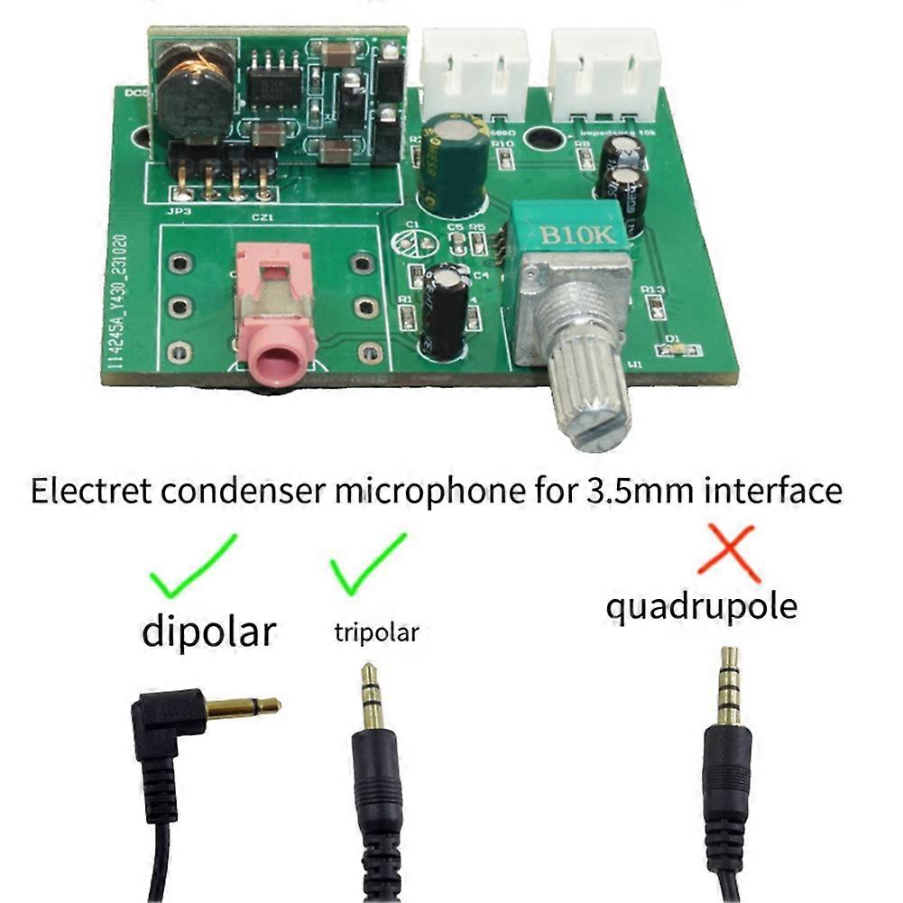 Dynamic Microphone Capacitor Amplifier Preamplifier Mic Pickup Small Signal Amplification Circuit Module 6.5mm Interface