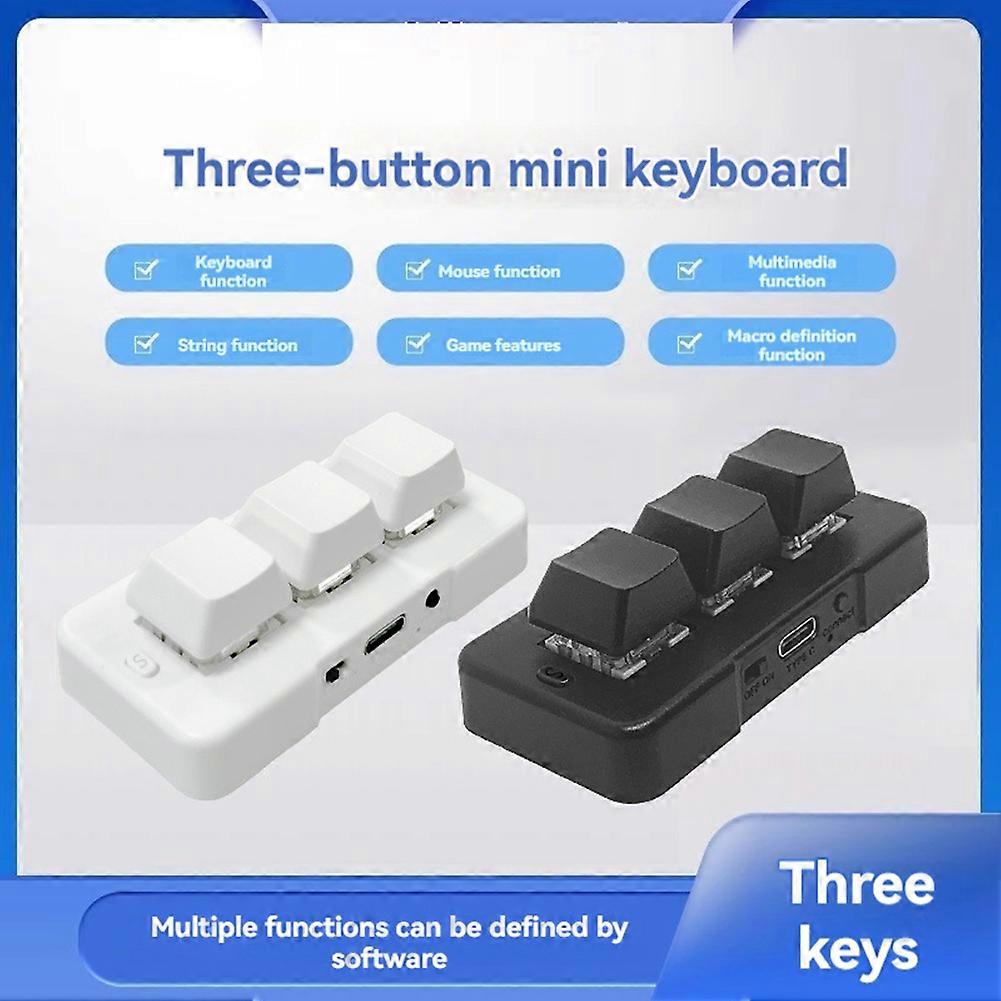 MK321G 3-Key Mini Customized Mechanical Keyboard Black