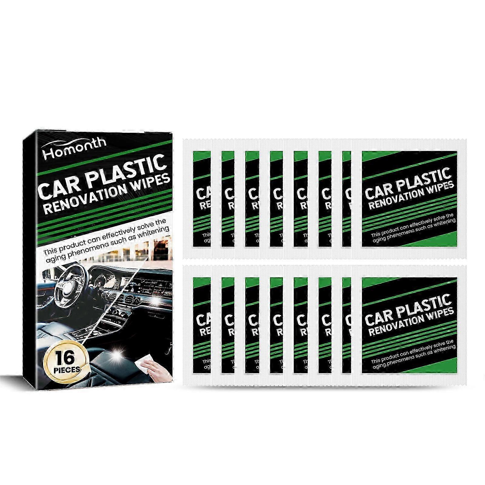 Car Plastic Renovation Wipes - 16 Pack | Powerful Deep Cleaning
