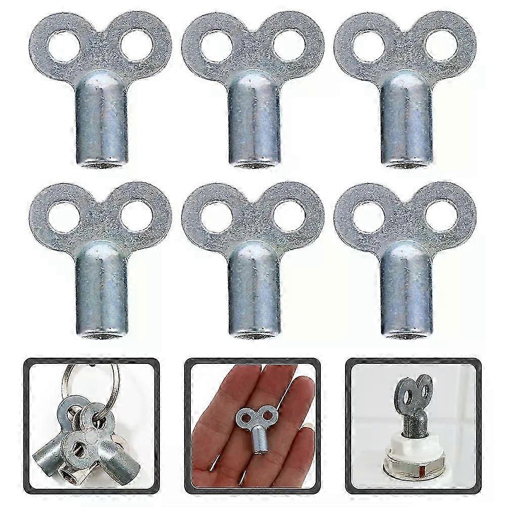 6pcs Radiator Valve Key Universal Bleed Key Heater Square Hole Key Gas Key Faucet Key Plumbers Tool Socket Key Meter Box Key