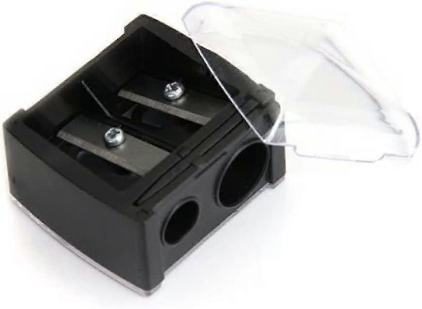 Eyeliner Pencil Sharpener Dual Hole with Easy Clean Cover for Travel and Versatile Makeup Use