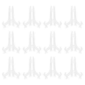 12pcs Transparent Easel Frame Bracket Plate Holders Easel Stands Clear Plate Stands
