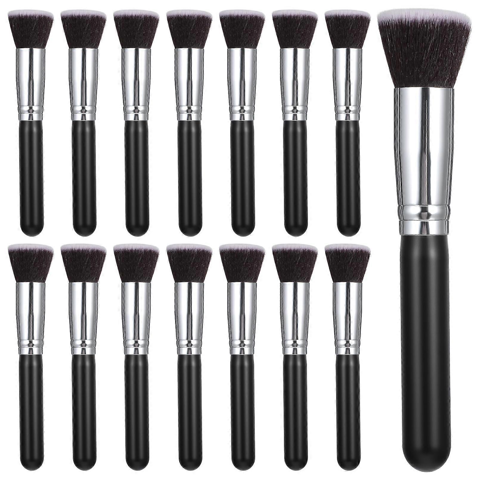 15 Pcs Makeup Brush Set with Soft Synthetic Bristles for Foundation, Blush, Concealer, Black