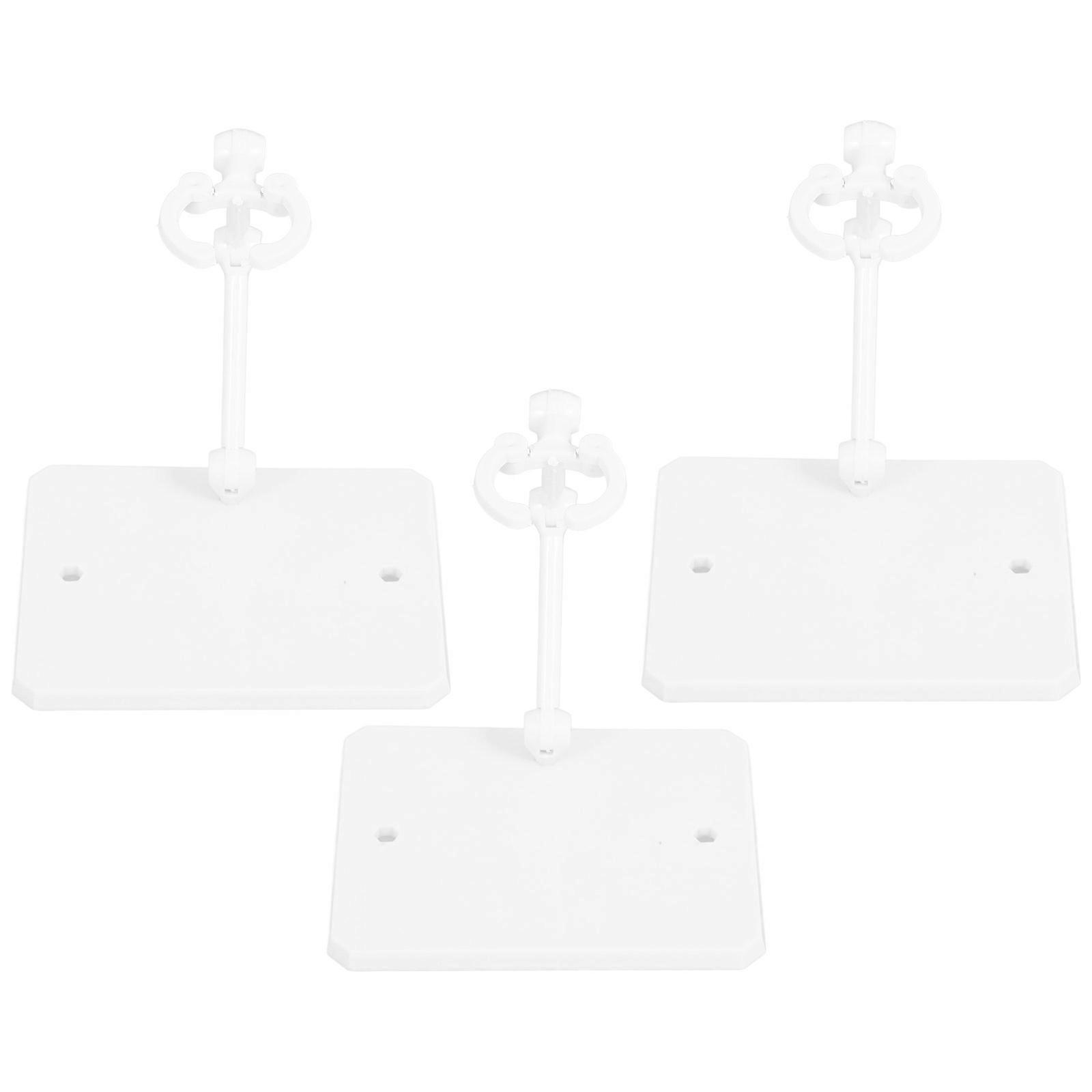 White Plastic Action Figure Display Stand with Adjustable Height for Dolls and Models Storage Use