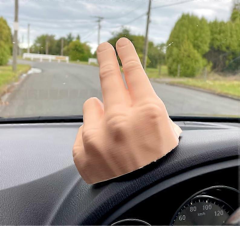 Funny Car Dashboard Ornament with Lazy Wave Hand Gesture, Unique Interior Decoration Accessory