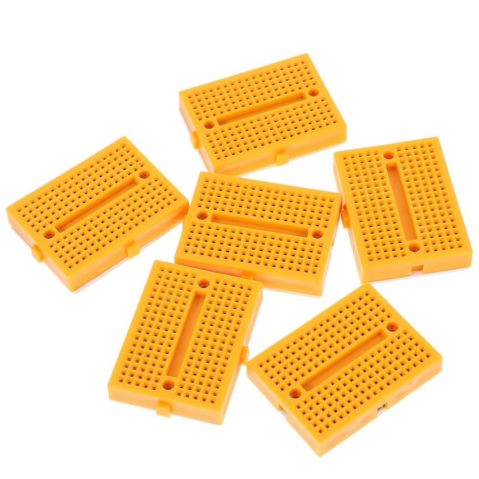 Small Yellow Circuit Board Breadboard for Experiment 6Pcs Breadboards