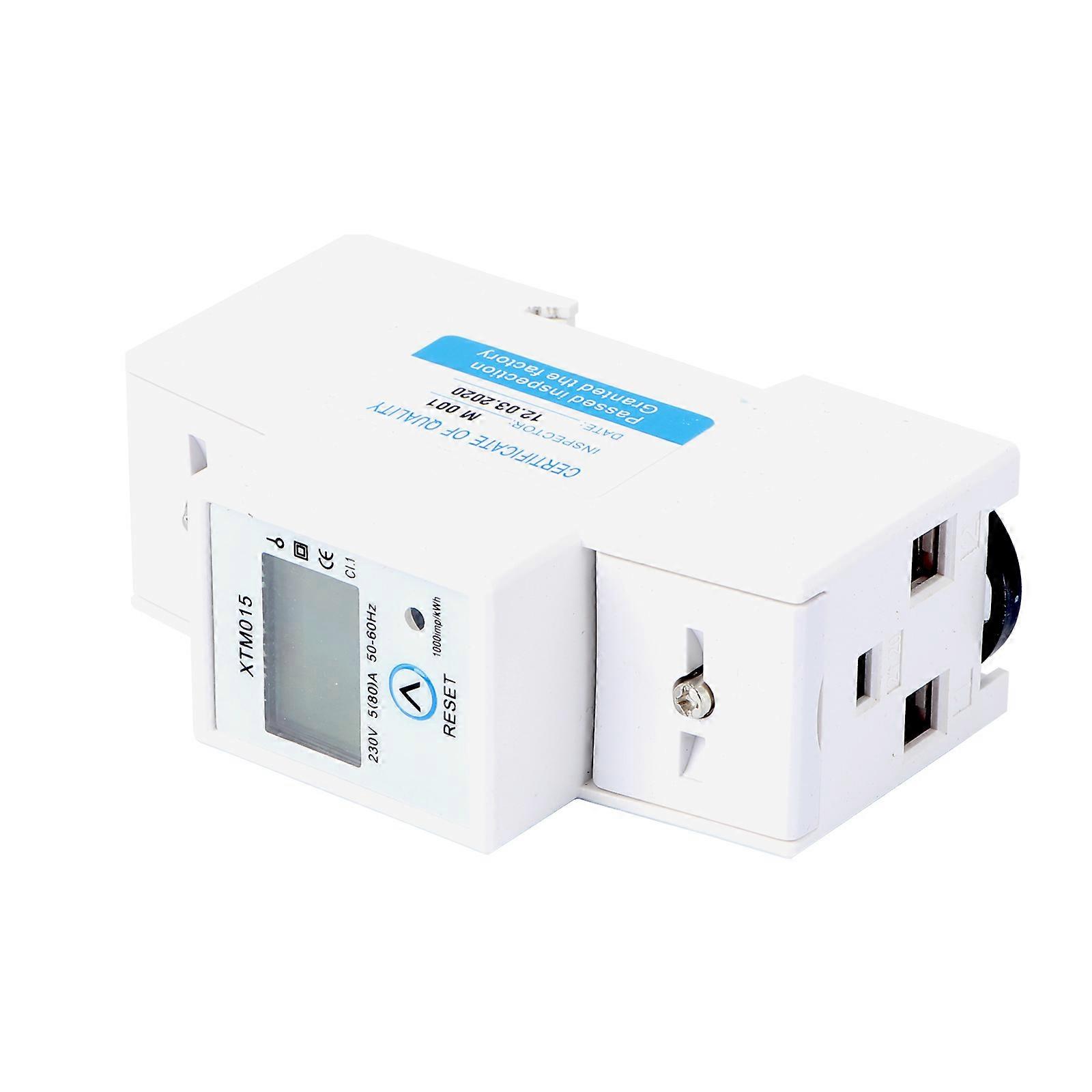 Electric Meter Power Meter for Circuit Measurement 220V 5(80)a White