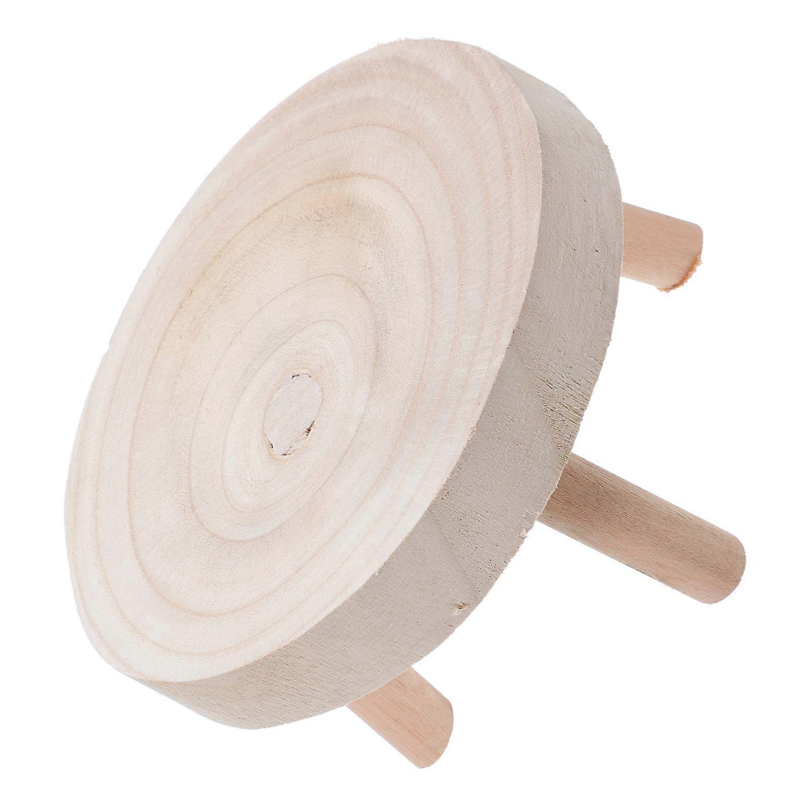 Wood Plant Stand Round Stool for Decorative Use 4Pcs Set