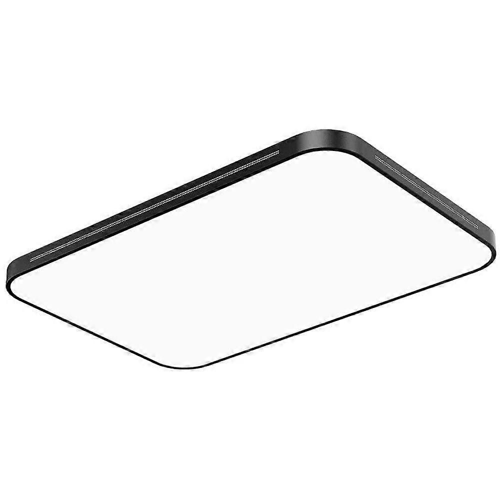 Modern Black Rectangle LED Ceiling Light, Dimmable 3 Color Modes Flush Mount Fixture 23.6 Inch