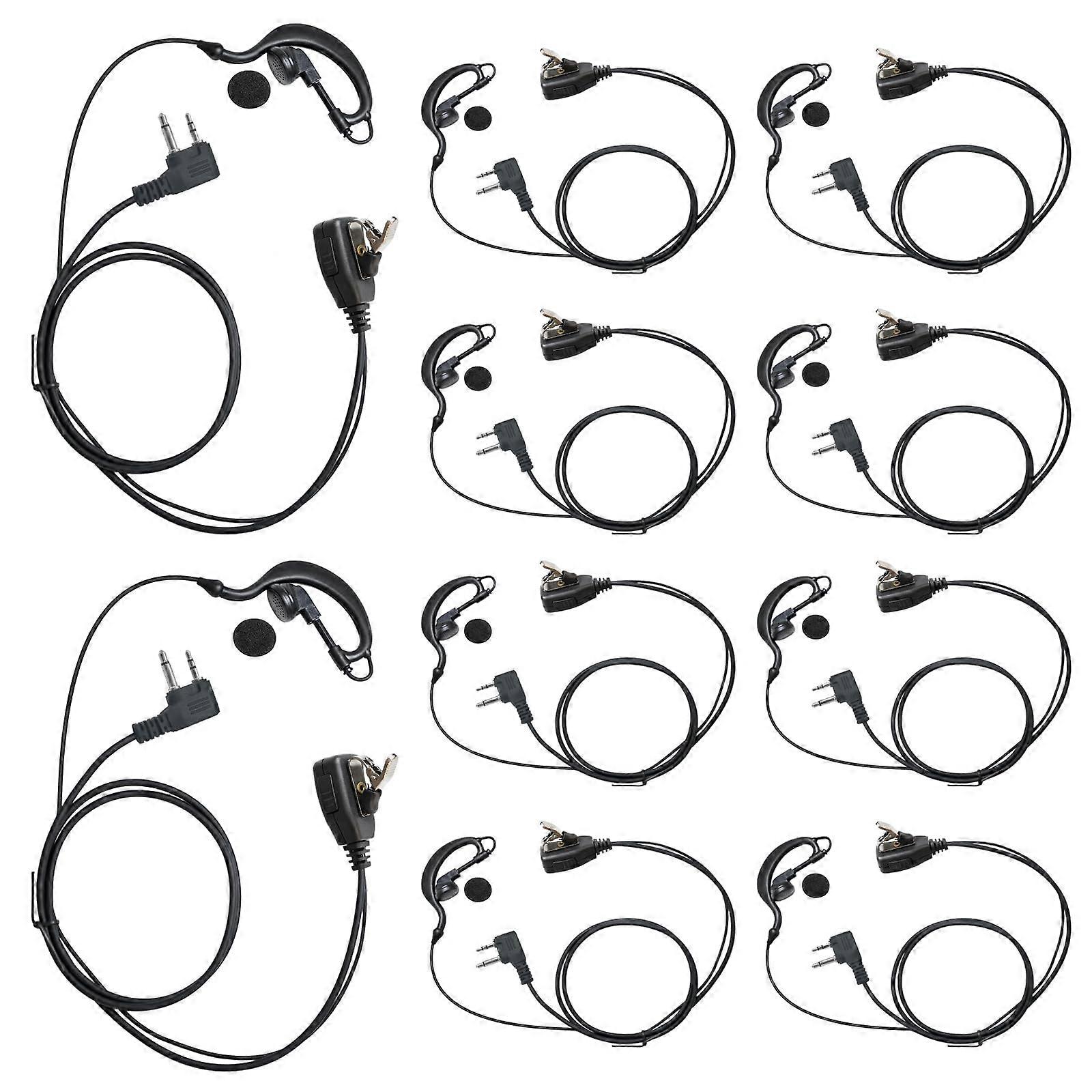 2 Pin Earpiece with Mic Clear Tube for Midland Two Way Radios GXT LXT XTALKER 10 Pack