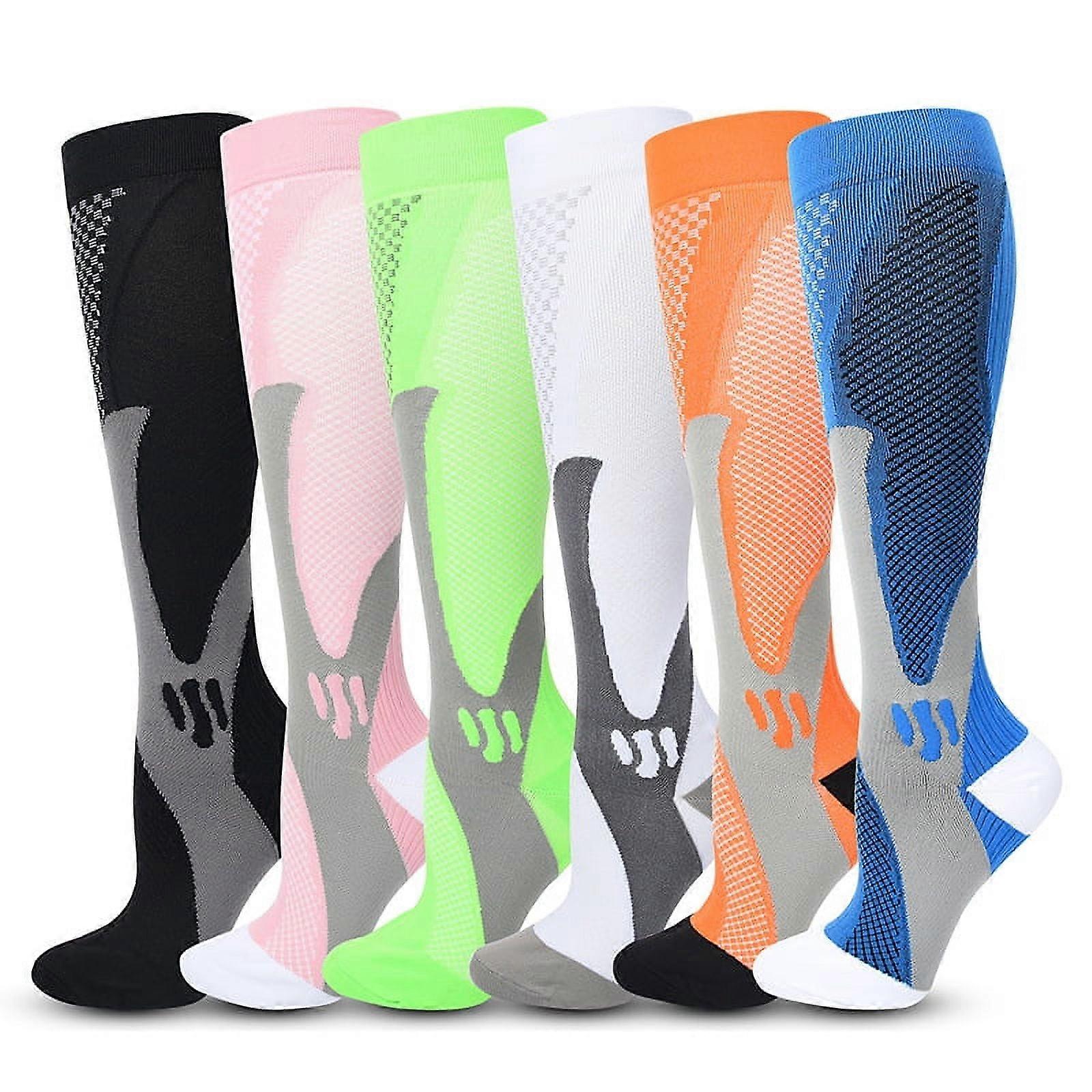 Compression Socks for Woman & Man Unisex 20-30mmHg Knee high Plus Size Wide Calves for Flying Running
