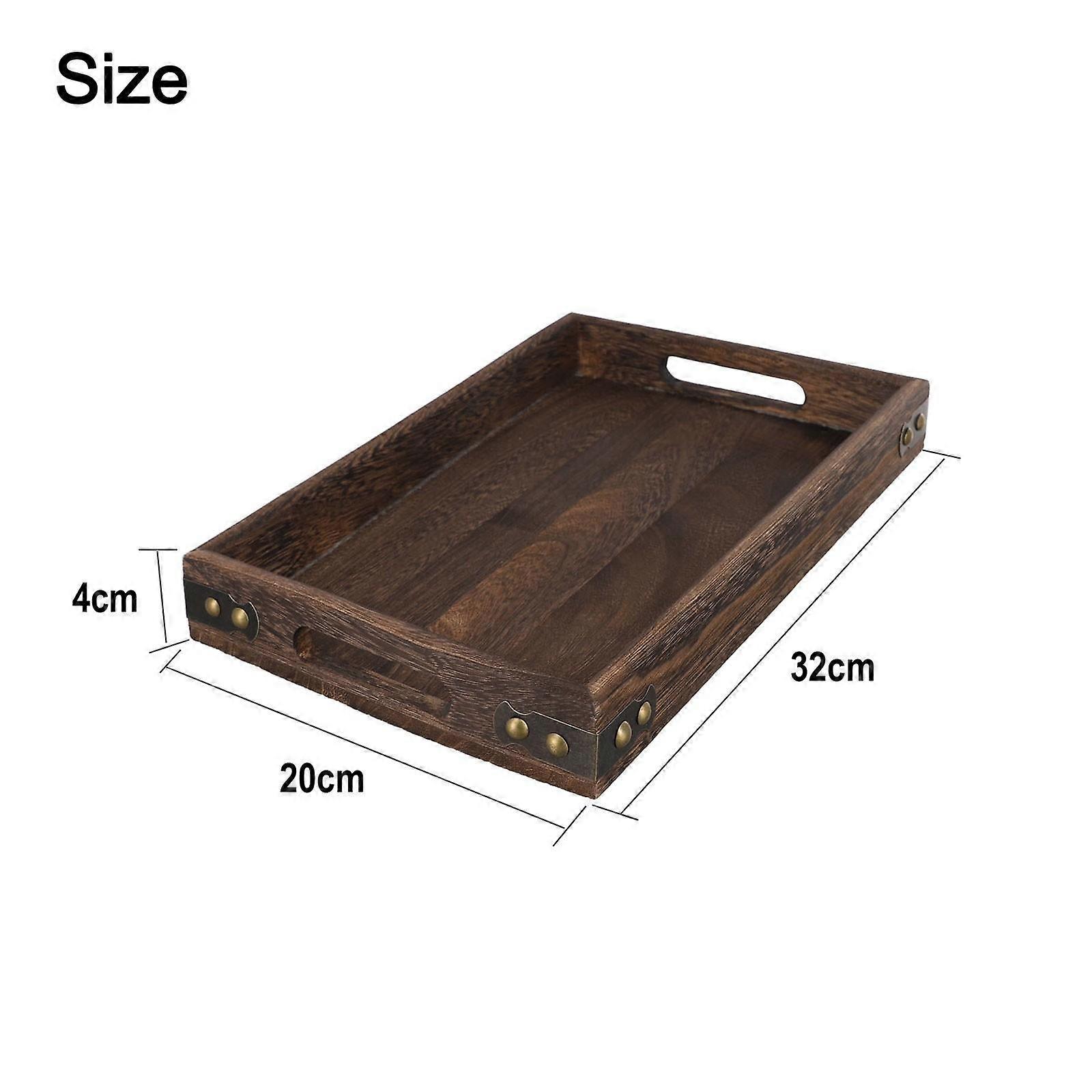 Decorative Wood Serving Tray for Ottoman Coffee Table Creative and Practical