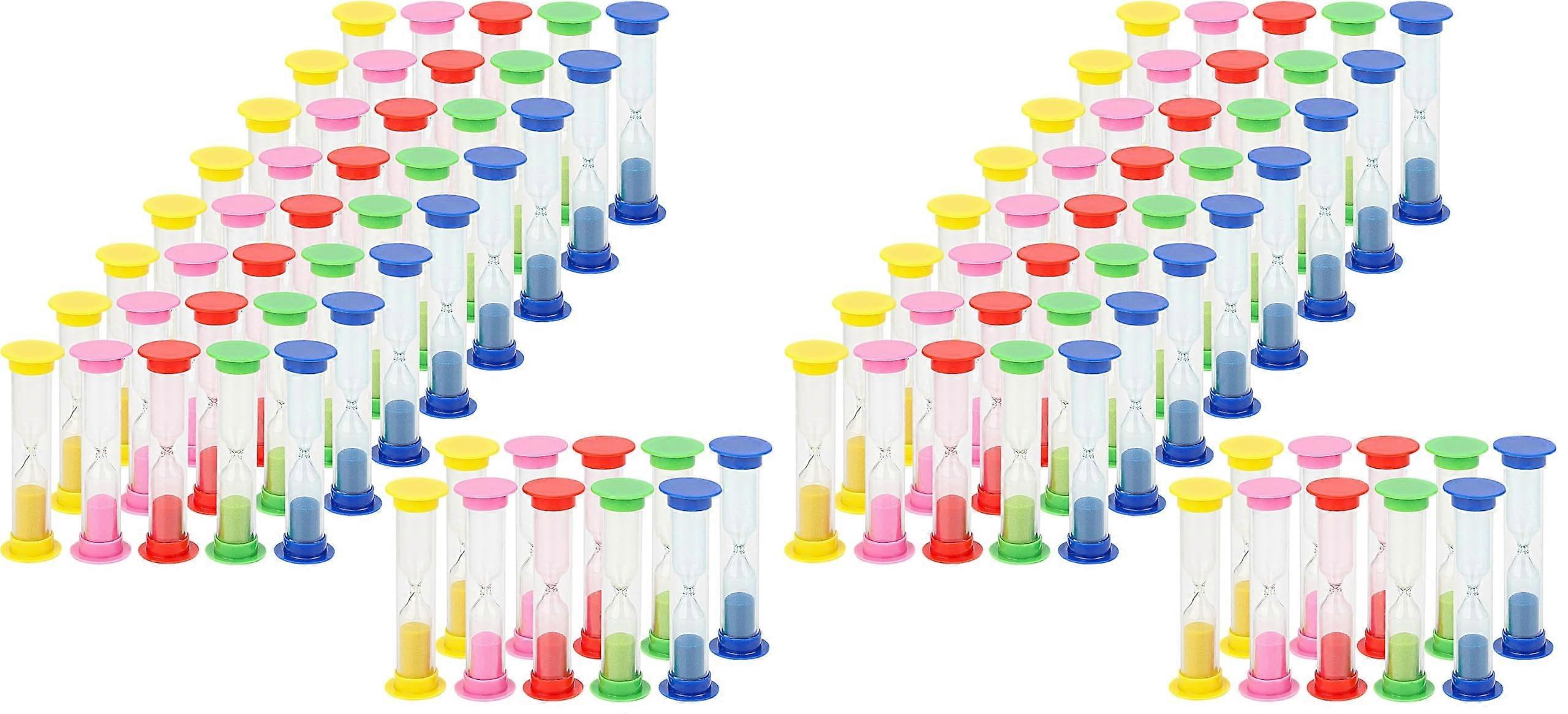50 PCS 1 Minute Sand Timer Colorful Hourglass for Home and Office, 5 Colors Small Plastic Clock