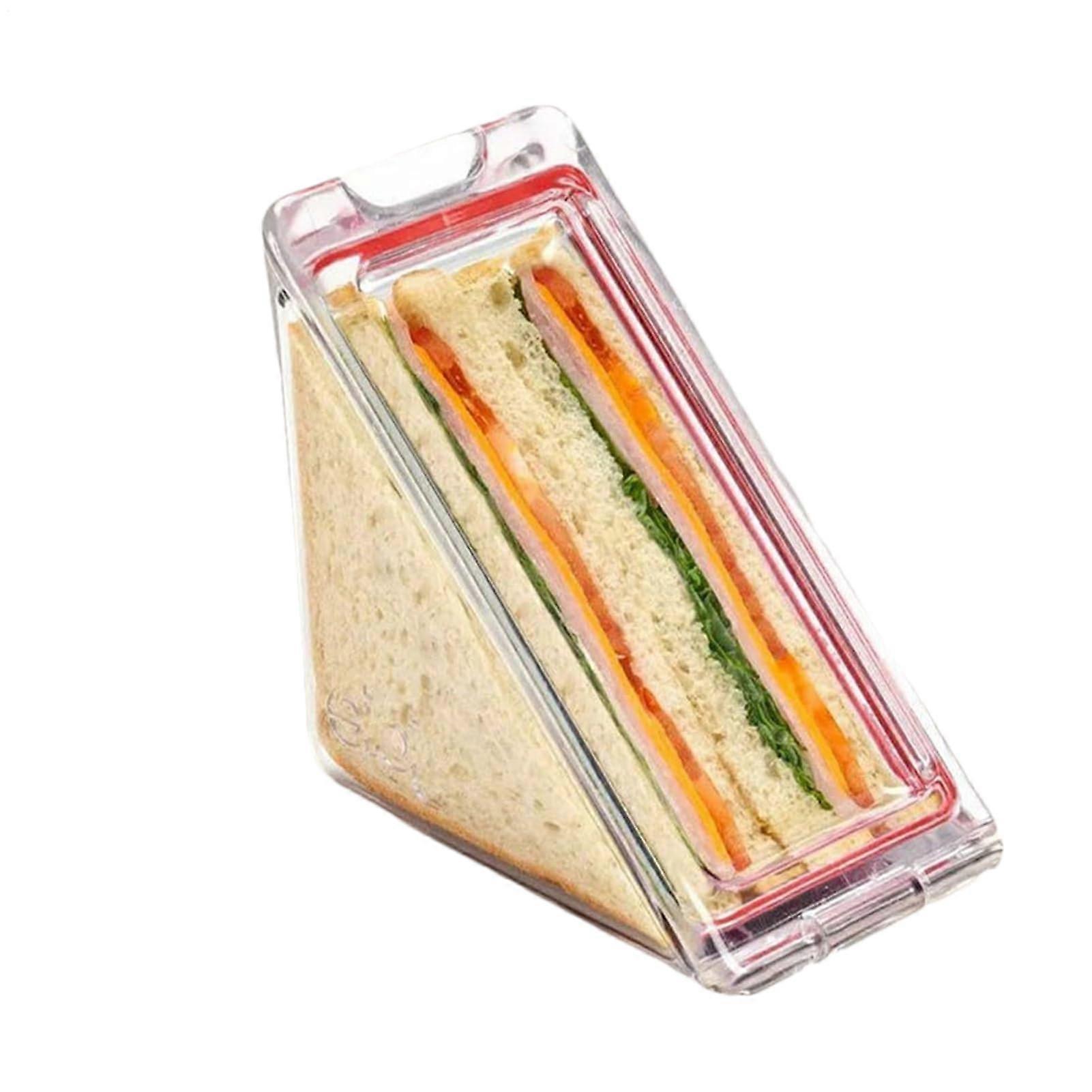 Triangle Sandwich Container with Lid, Leakproof Reusable Lunch Box, Dishwasher Safe for School