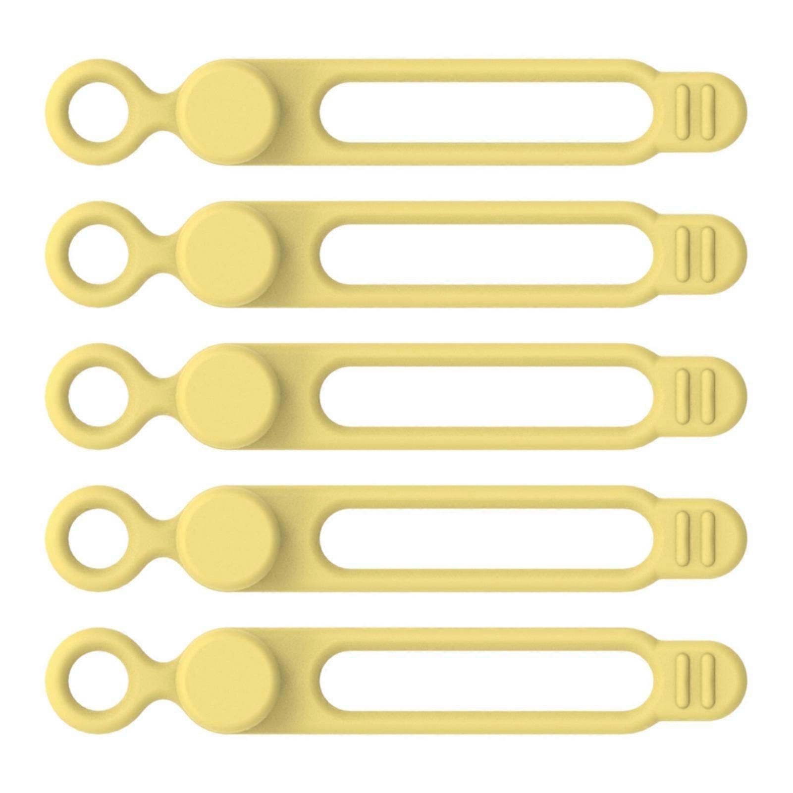 5pcs Cable Organizer Strong Elasticity Multifunctional Soft Silicone Cable Strap Cord Protector Desktop Accessories