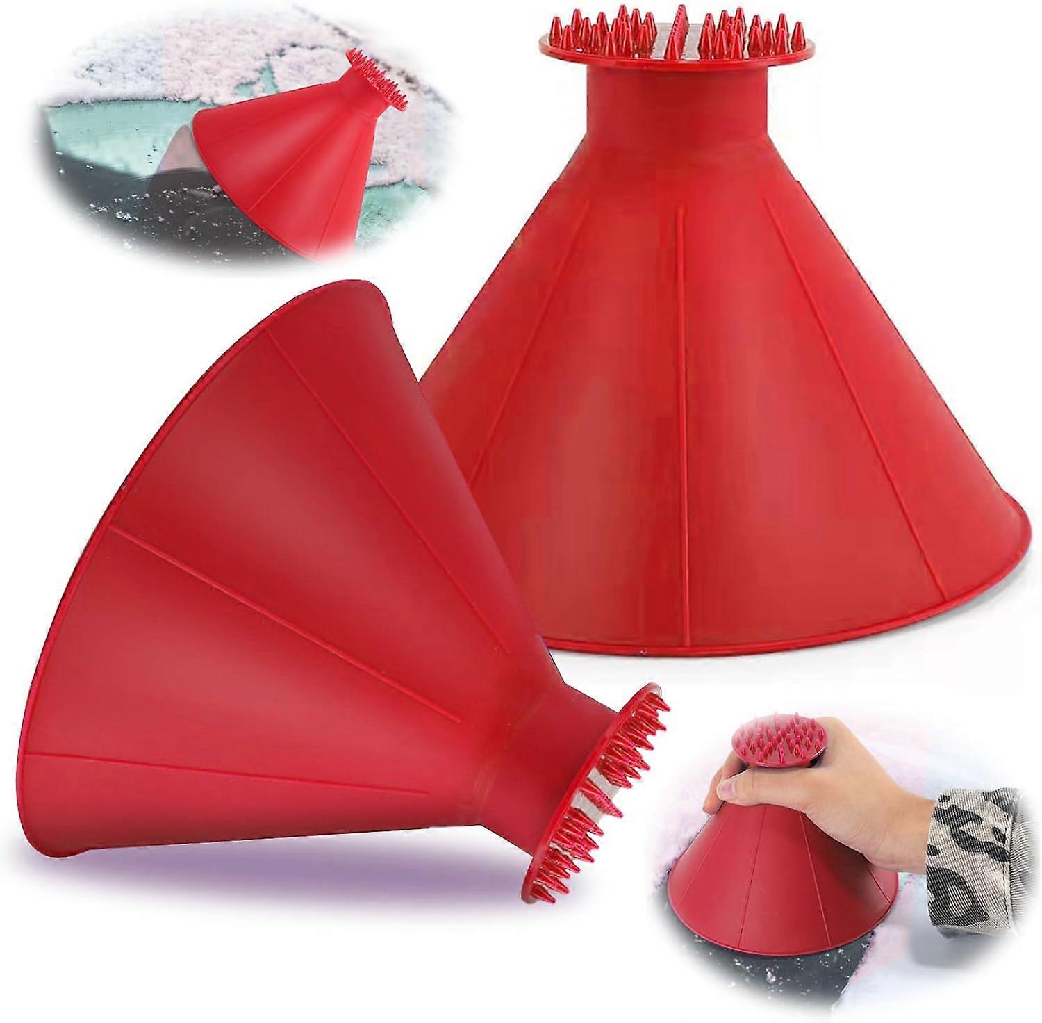 Two-Piece Round Car Ice Scrapers - with Round Funnel