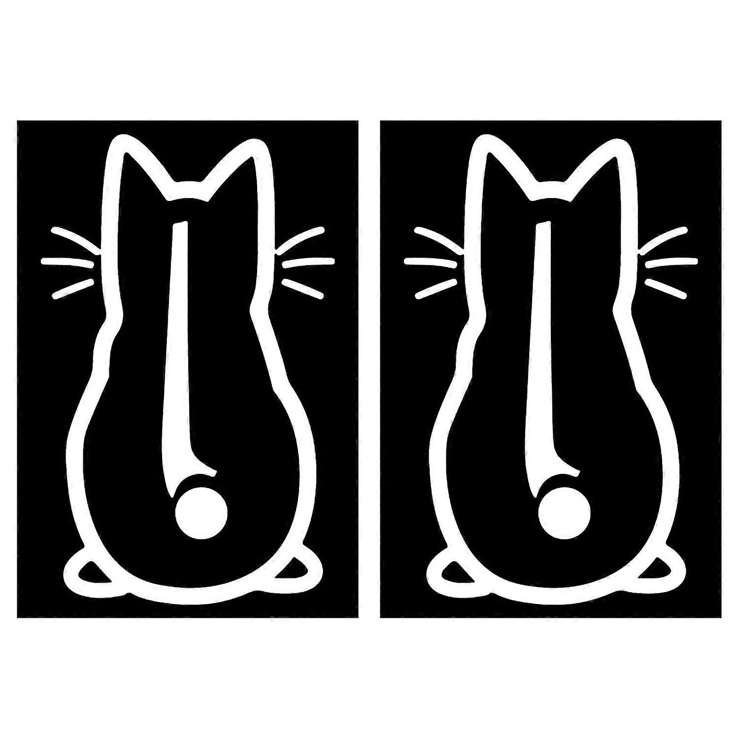 Waterproof Cat Wall Stickers with Creative Design for Doors Windows Bathroom Decor, 2 Pack