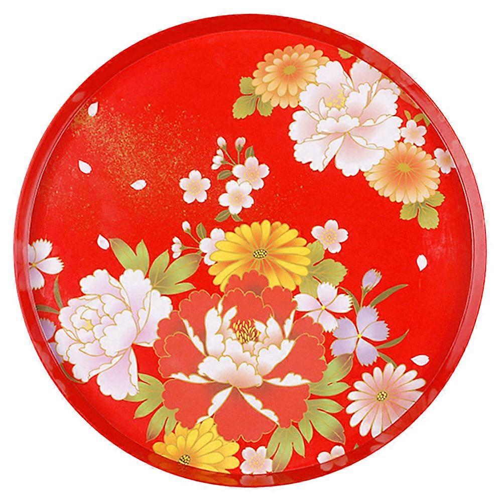 Red Fruit Plate Chinese Wedding Serving Tray for Storage Use
