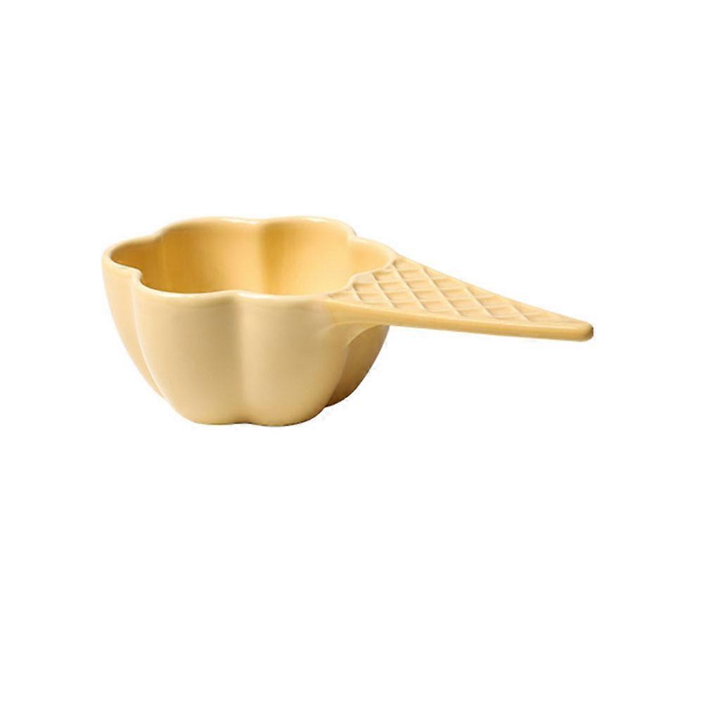 Yellow Ceramic Ice Cream Bowl for Fruit Dessert Container