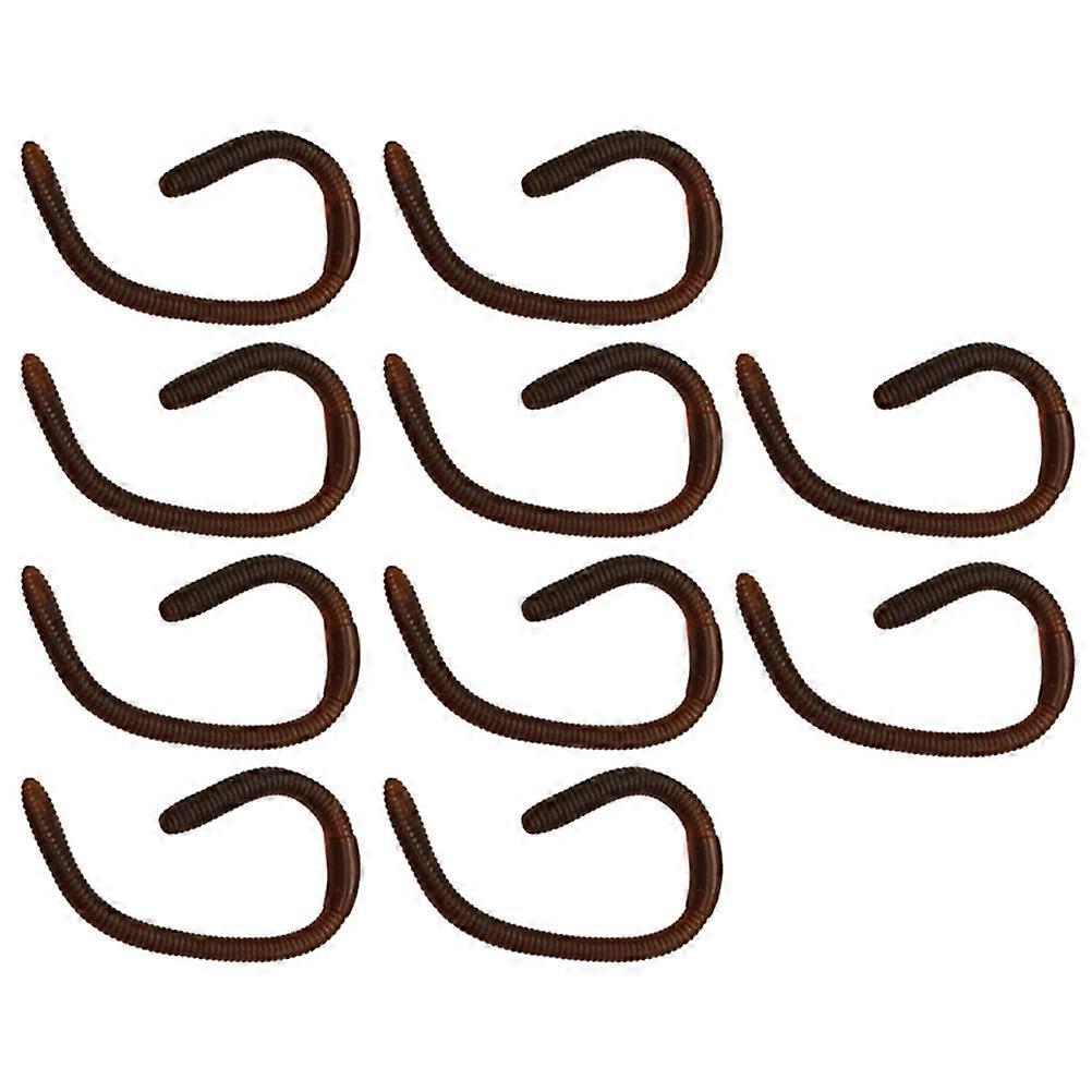 Simulation Toy Prop Earthworm for Pranking 10Pcs Coffee Plastic Realistic Trick