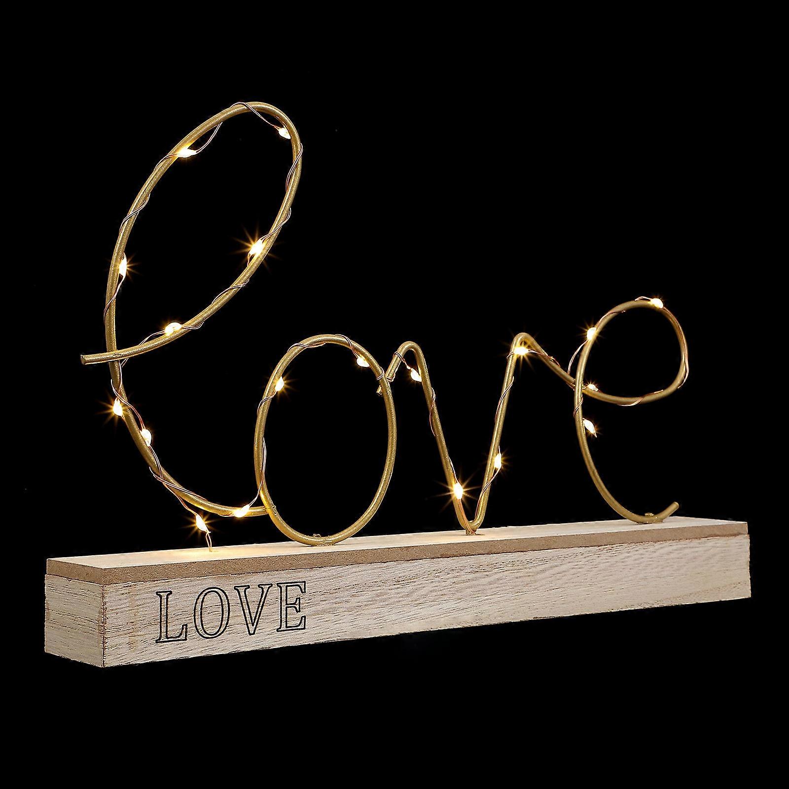 Romantic Atmosphere Lamp Alphabet Shaped Night Light 2Pcs for Decor