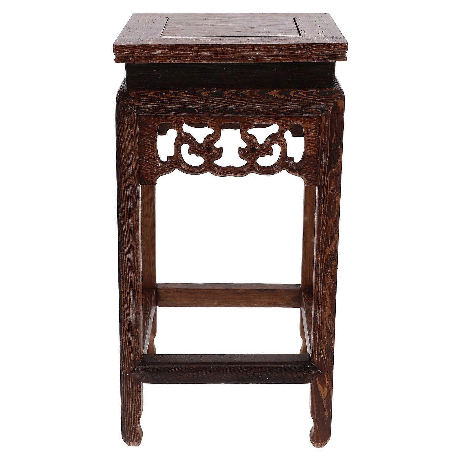 Dark Brown Wooden Bench Stool Foot Step Stool for Decoration