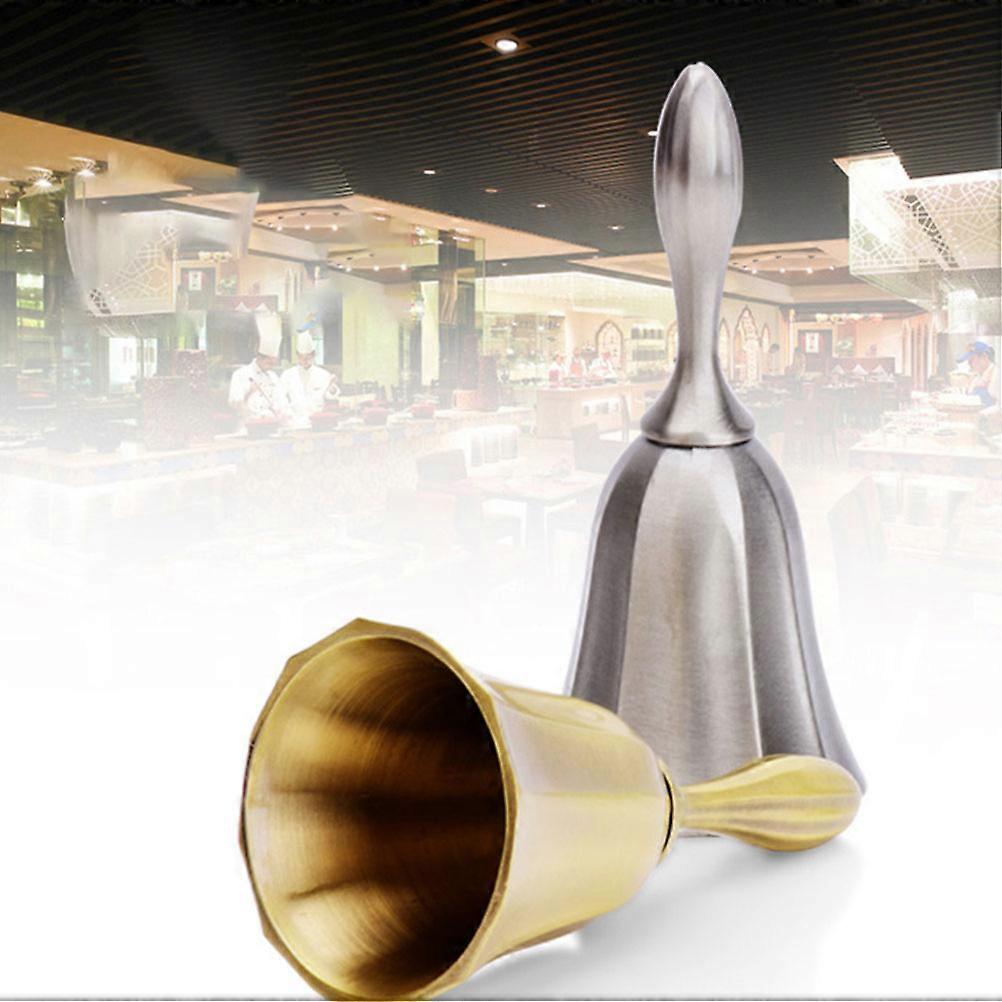 Dinner Hand Bell Portable Table Bell for Restaurant Silver Classic Design