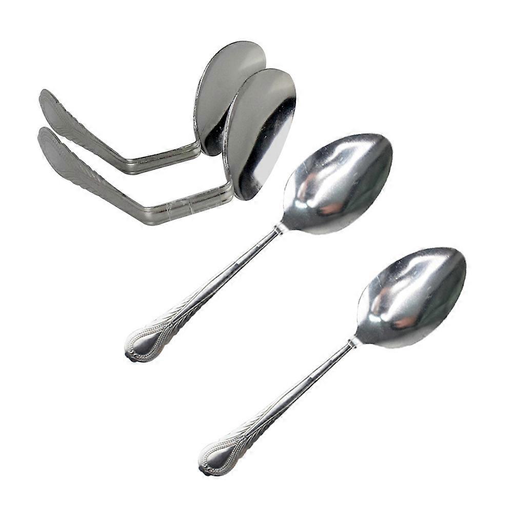 Spoon Props Silver for Performing Tricks 2Pcs Set