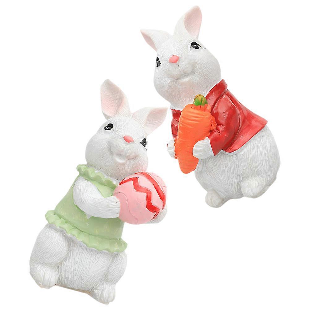 Bunny Figurine Easter Bunny Statue for Decoration 6Pcs Set