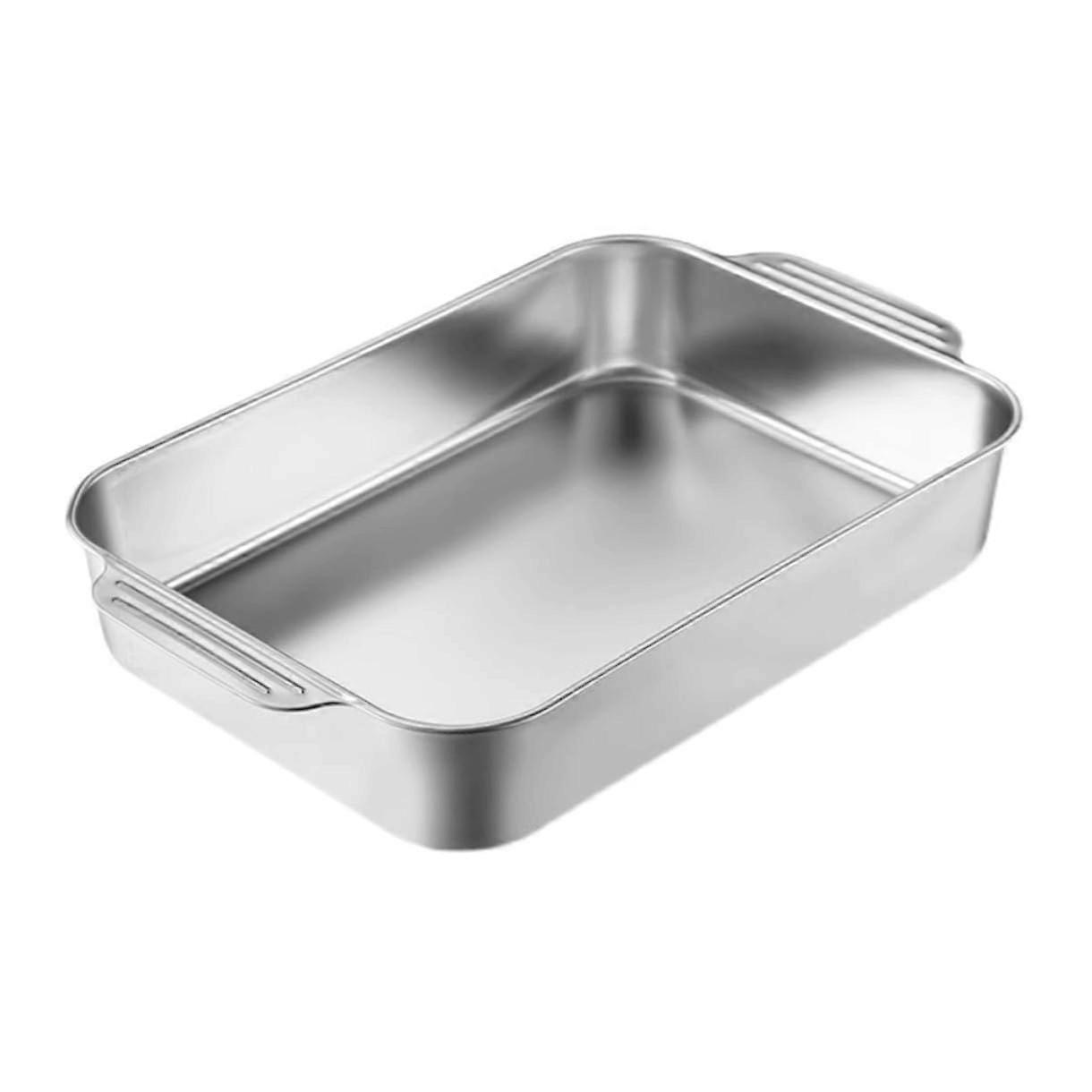 Stainless Steel Baking Pan Rectangular Nonstick Oven Tray for Roasting Grilling with Even Heat Distribution